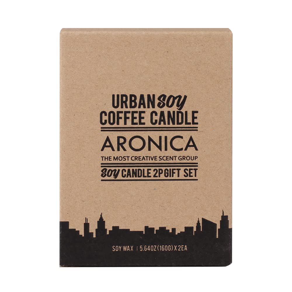 Aronica Espresso Coffee Scented Candle - Small Fall Home Decor & Kitchen Candle Set with Strong Ground Coffee Fragrance | Cozy Home Ambiance, Coffee Shop Vibe, Gift for Coffee Lovers