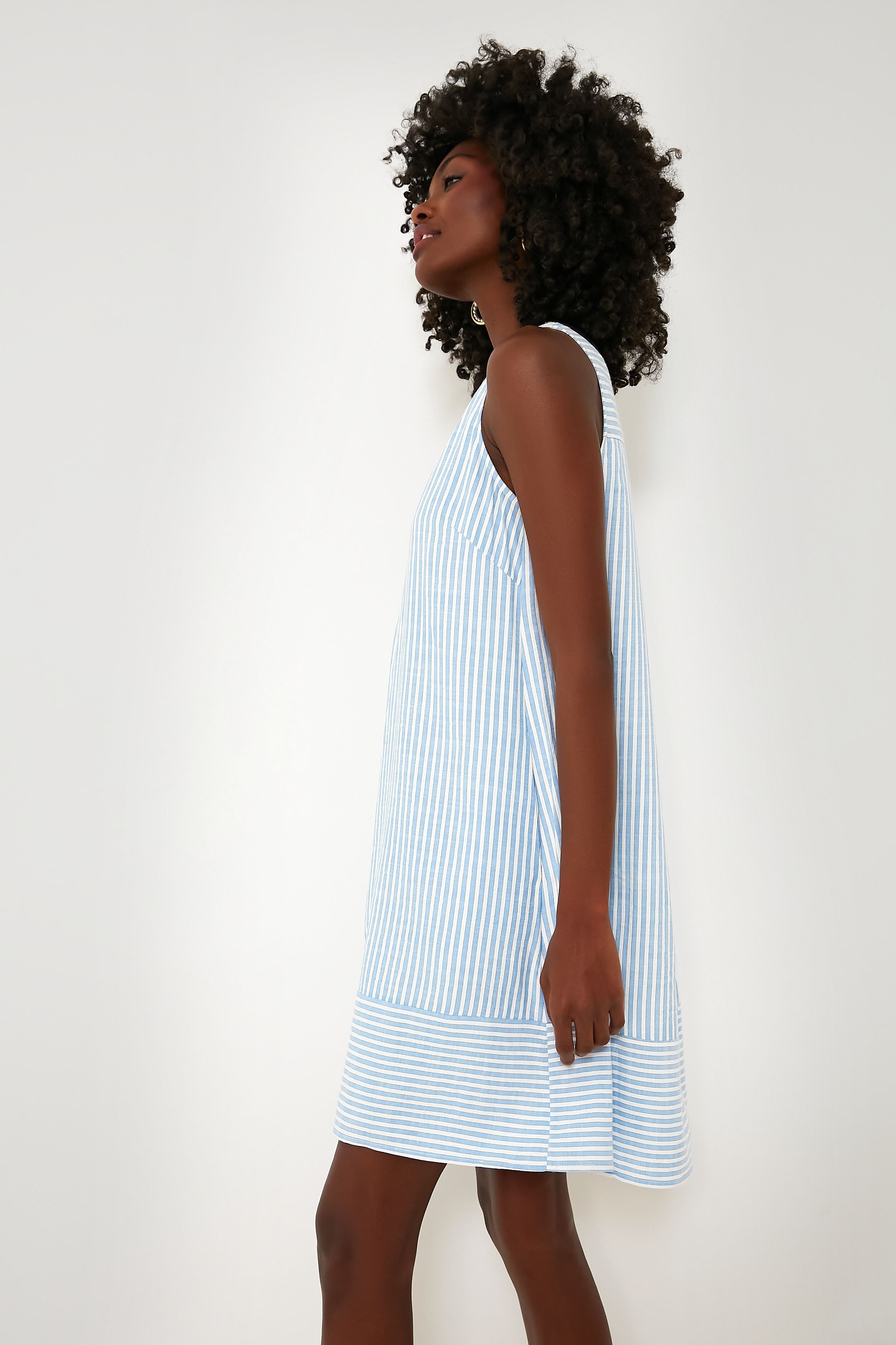 Blue Stripe Ronan Dress - Stylish Floral Print Summer Dress for Women | Perfect for Beach Vacations, Parties & Casual Outings
