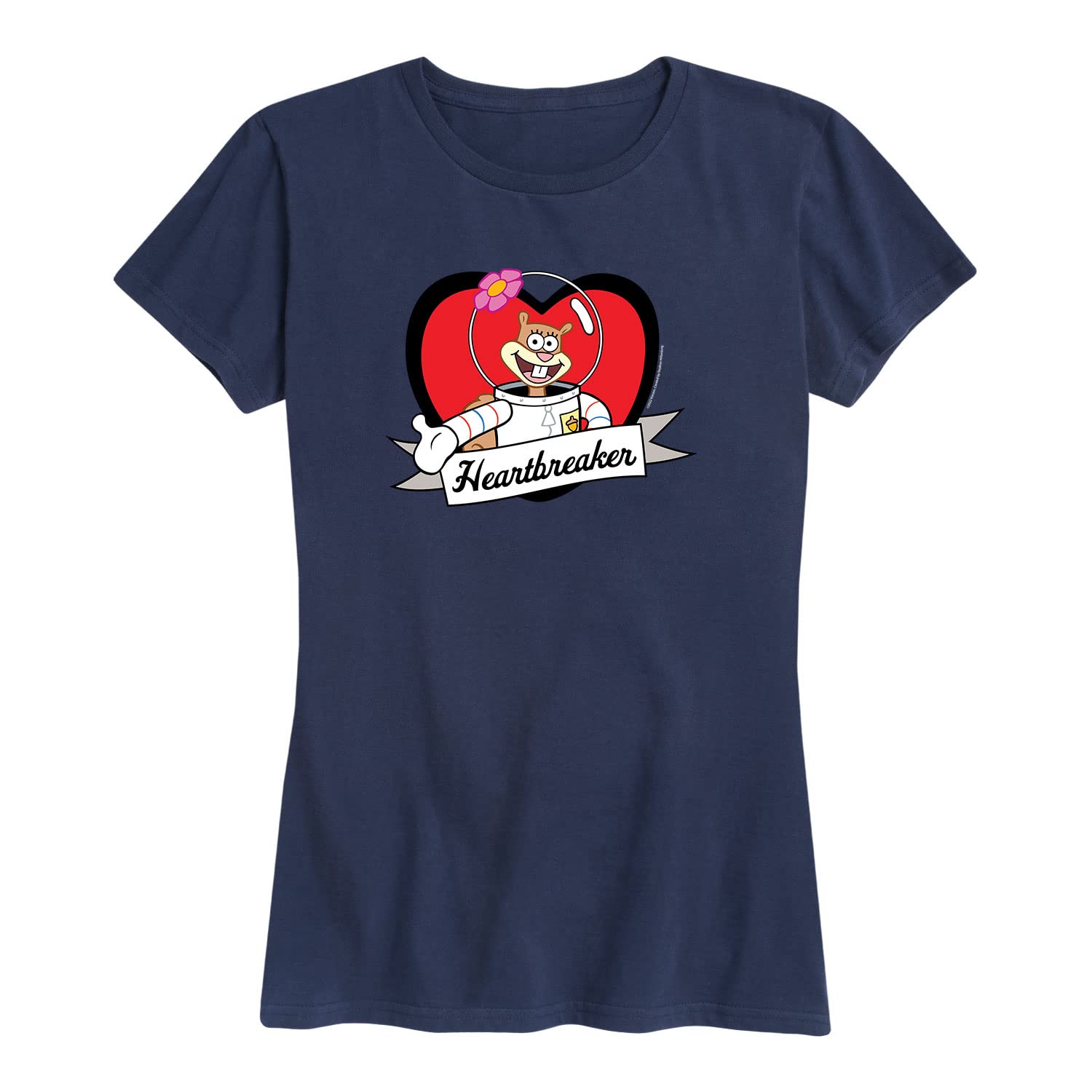 SpongeBob SquarePants Heartbreaker Women's Short Sleeve Graphic T-Shirt - Hybrid Apparel - Casual Wear & Cartoon Lover Gift