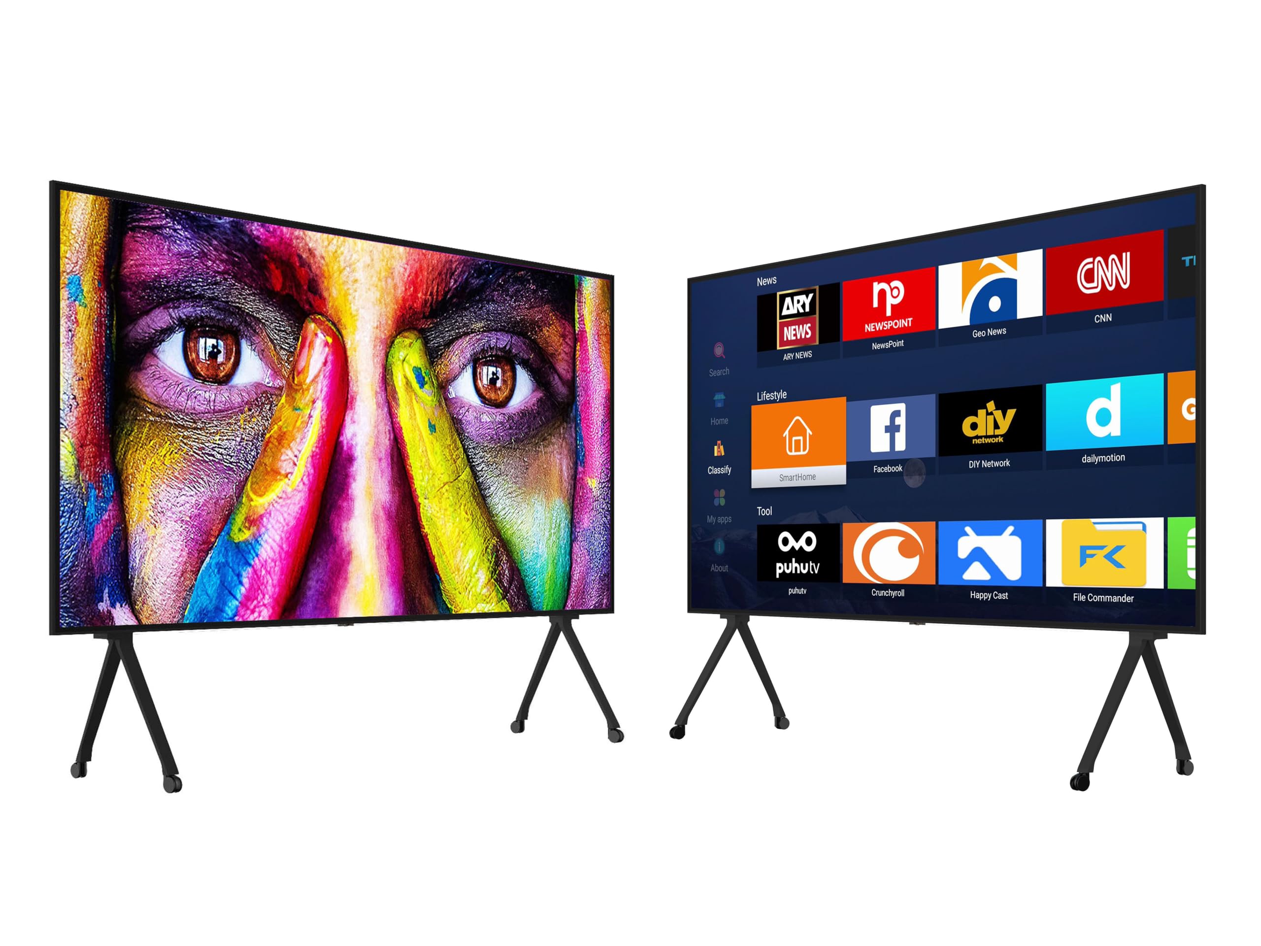 100 Inch Mobile Smart TV with 4K UHD LED Screen - Portable Home Theater Display for Living Room, Bedroom & Entertainment Spaces | Perfect for Movie Nights, Gaming & Streaming