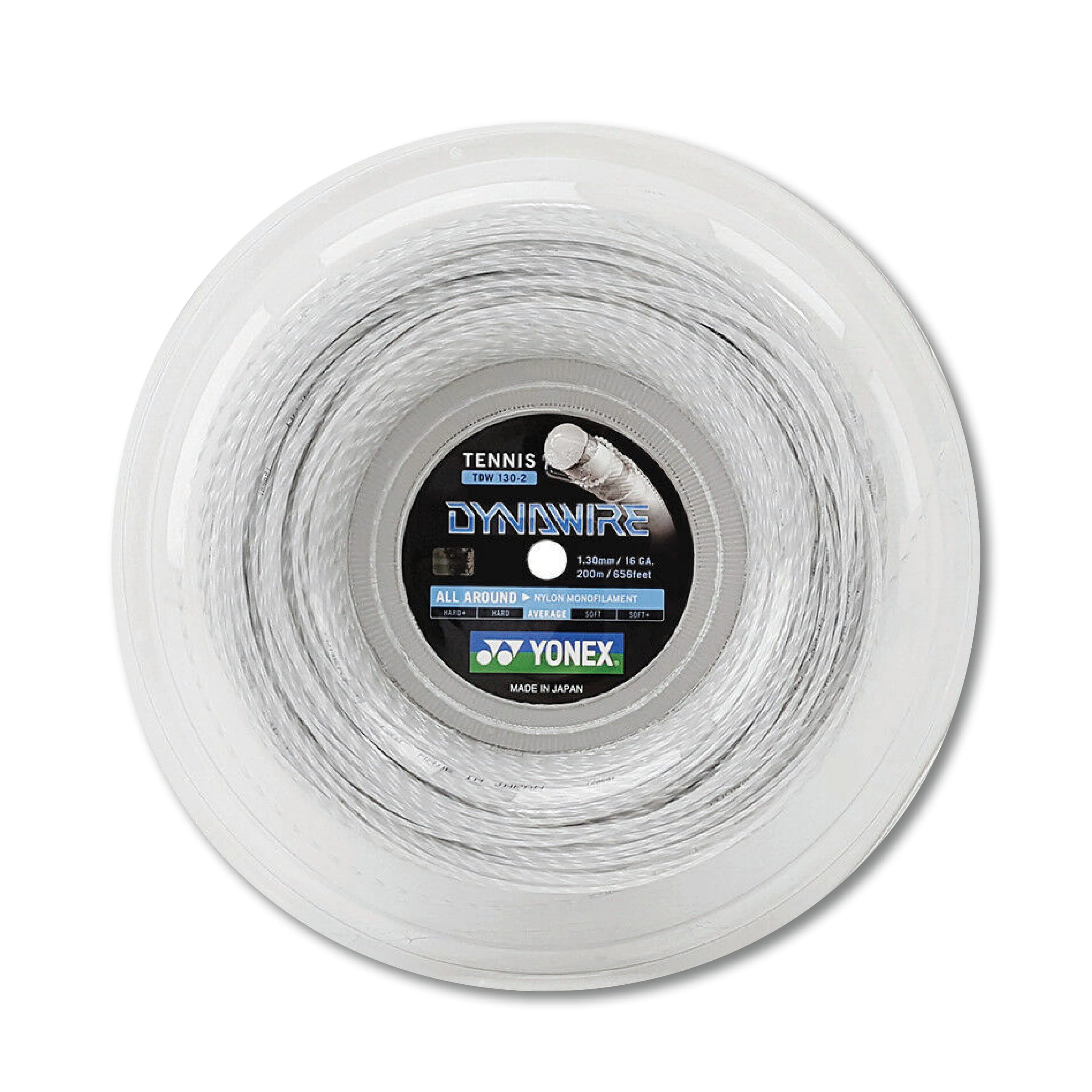 Yonex Dynawire 130/16 200m Tennis String Reel - White/Silver | Professional Tennis String for Durability & Performance | Perfect for Tournament Play & Daily Practice