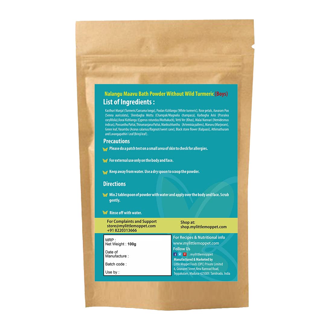 MyLittleMoppet Ayurvedic Herbal Bath Powder for Boys | Natural Nalangu Maavu Baby Care | Gentle Cleansing for Sensitive Skin | Perfect for Newborns & Toddlers