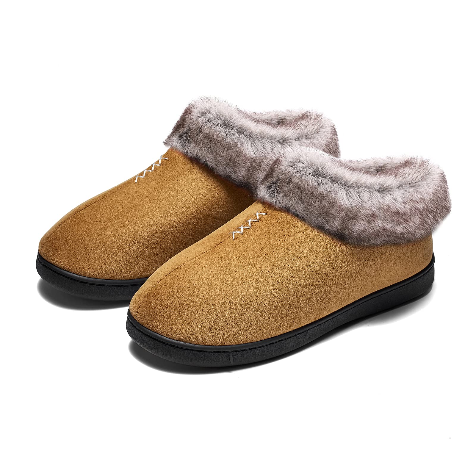 Mishansha Women's Memory Foam House Slippers - Soft Suede Moccasin Indoor Shoes with Warm Fleece Lining & Anti-Skid Rubber Sole for Winter Comfort - Perfect for Home, Lounge, and Relaxation