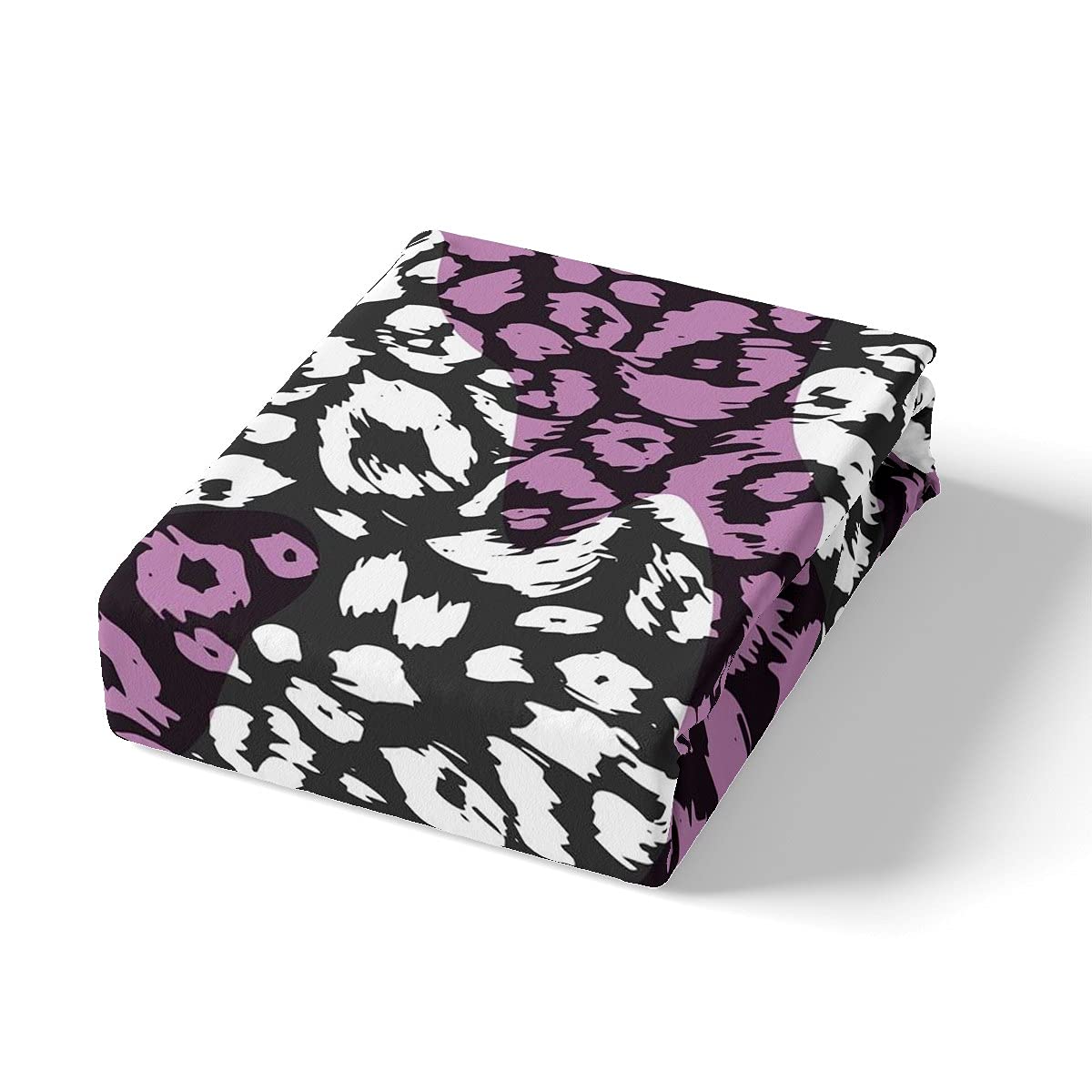 Erosebridal 4-Piece Leopard Print Bed Sheet Set - Queen Size, Purple & Black Cheetah Design, Soft & Breathable Bedding for Girls, Teens & Women | Perfect for Wild Animal Themed Bedroom Decor & Boho Chic Style