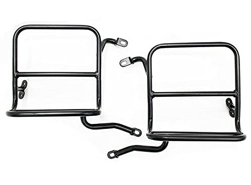 Royal Enfield Classic 350 & 500 Military Pannier Set with Black Bags & Mounting Kit - Waterproof Motorcycle Luggage for Adventure Touring & Commuting