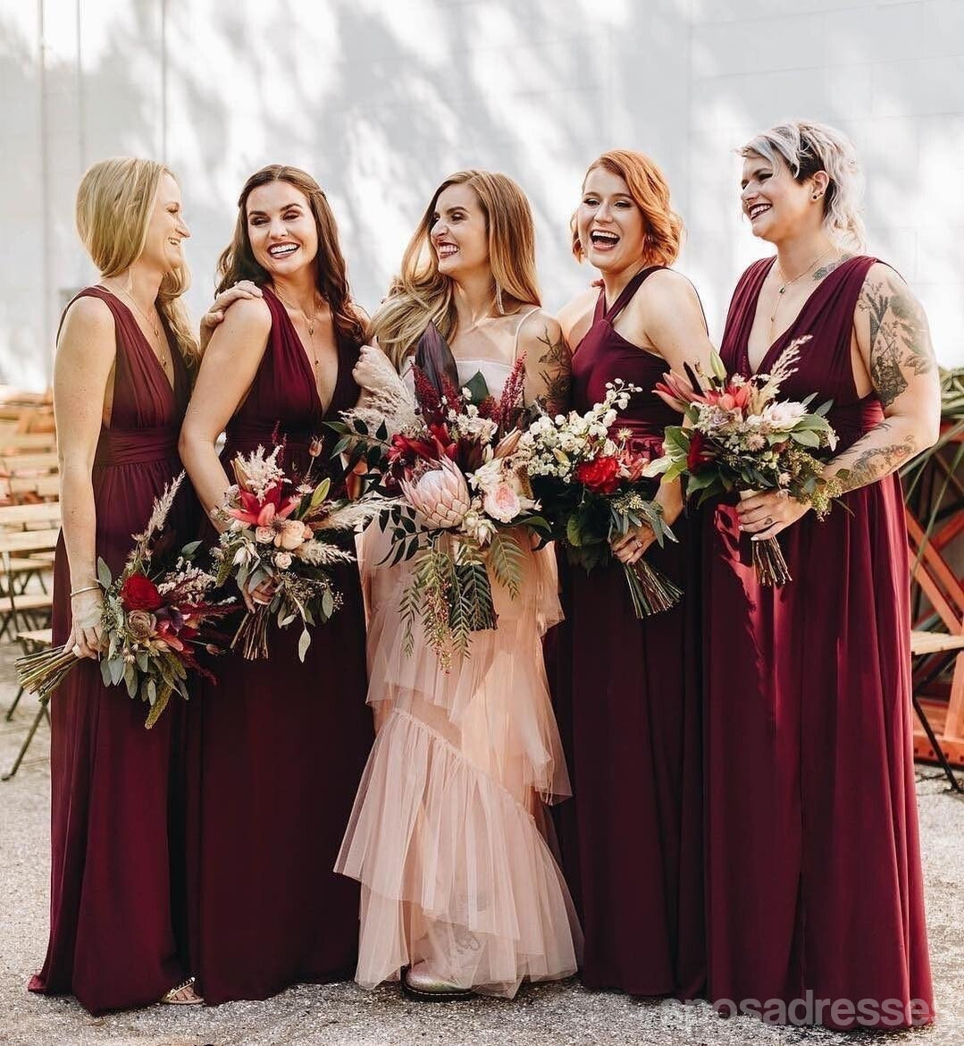 Elegant Mismatched Chiffon Long Bridesmaid Dresses - WG353 - Perfect for Weddings, Formal Events & Special Occasions