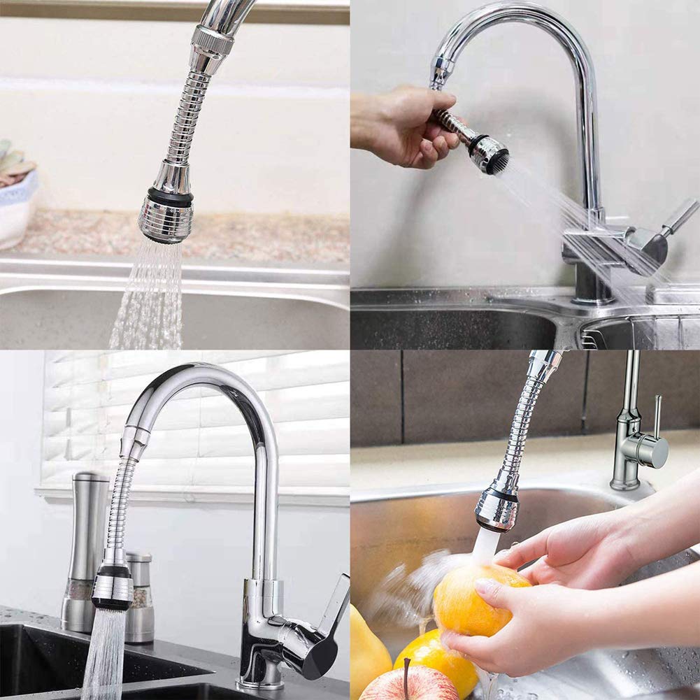 Universal Faucet Extension Adapter - Flexible Kitchen & Bathroom Faucet Sprayer with Threaded Nozzle Filter - Perfect for Washing Dishes, Filling Pots & Cleaning Sinks