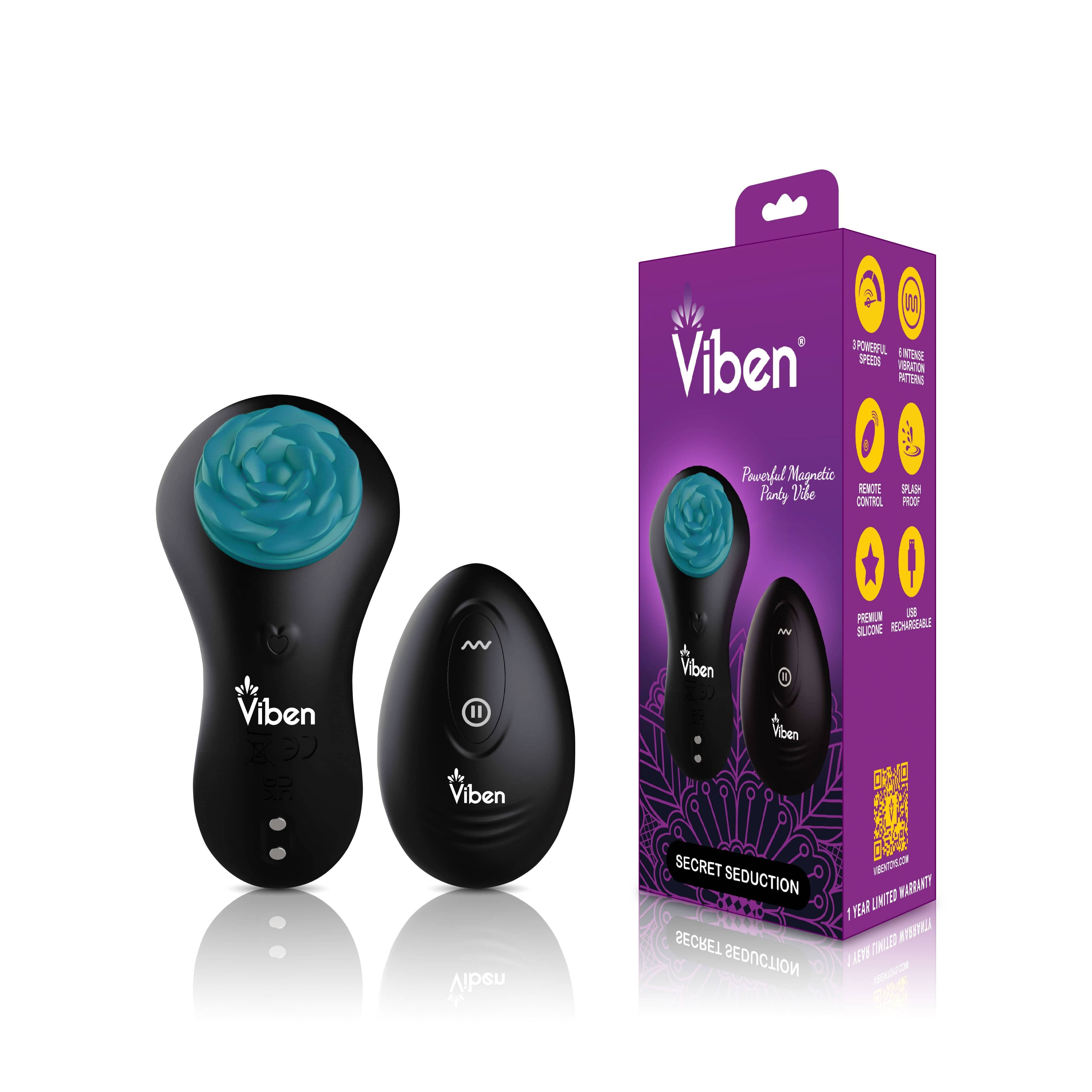 Secret Seduction Black Panty Vibe - Discreet Wearable Vibrator for Couples & Solo Play, Perfect for Date Nights & Travel