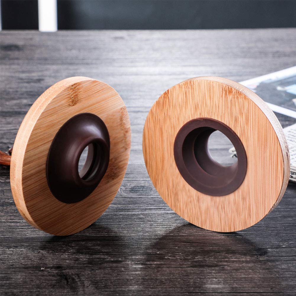 600ml Reusable Pour Over Glass Coffee Maker with Wood Dripper Stand - Heat Resistant Glass Pot & Coffee Filter Dripper for Home, Office, and Camping Brewing