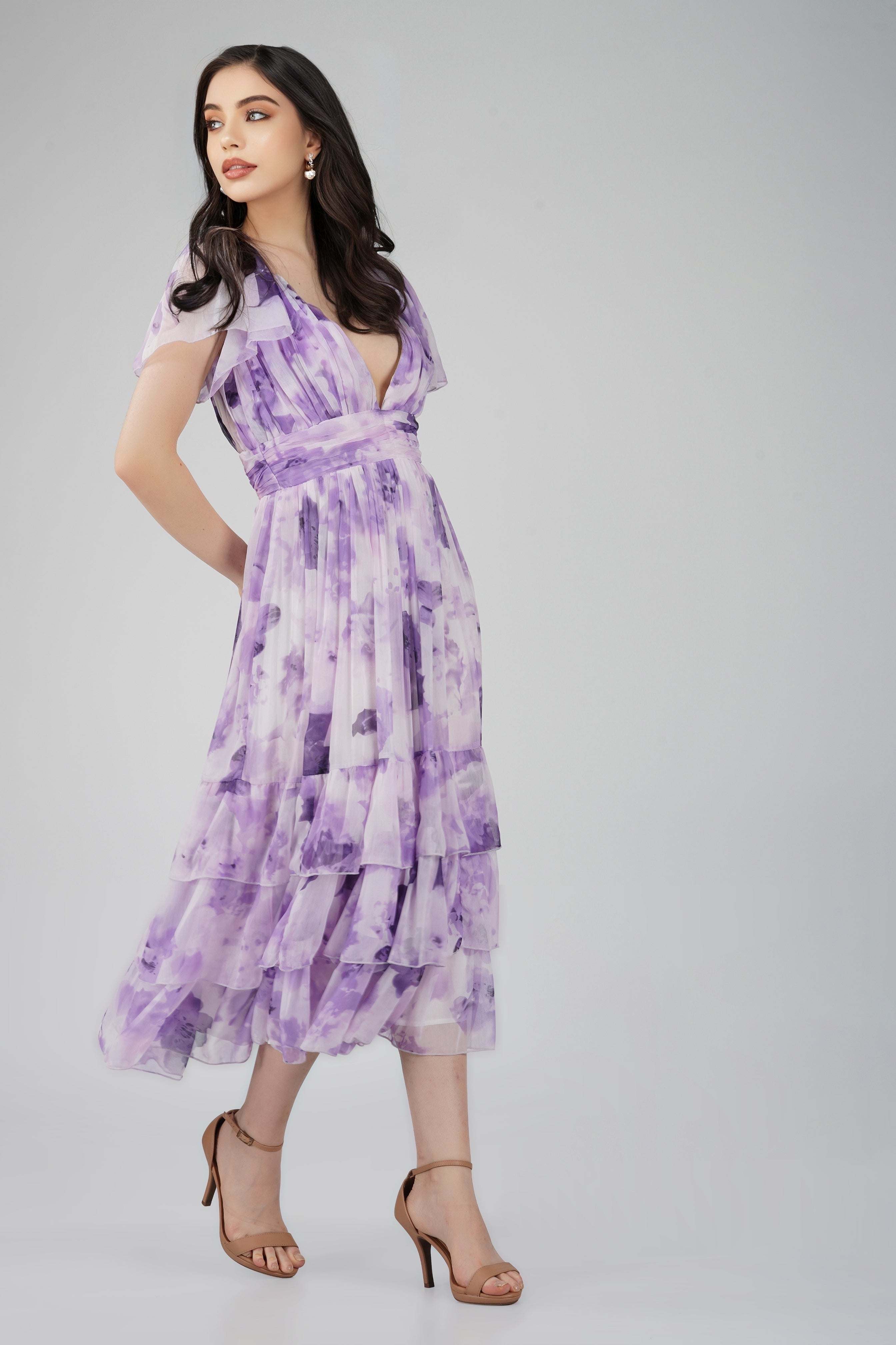 Elegant Madison Lavender Chiffon Bridesmaid Dress - Flowy A-Line Formal Gown for Weddings, Prom & Special Occasions