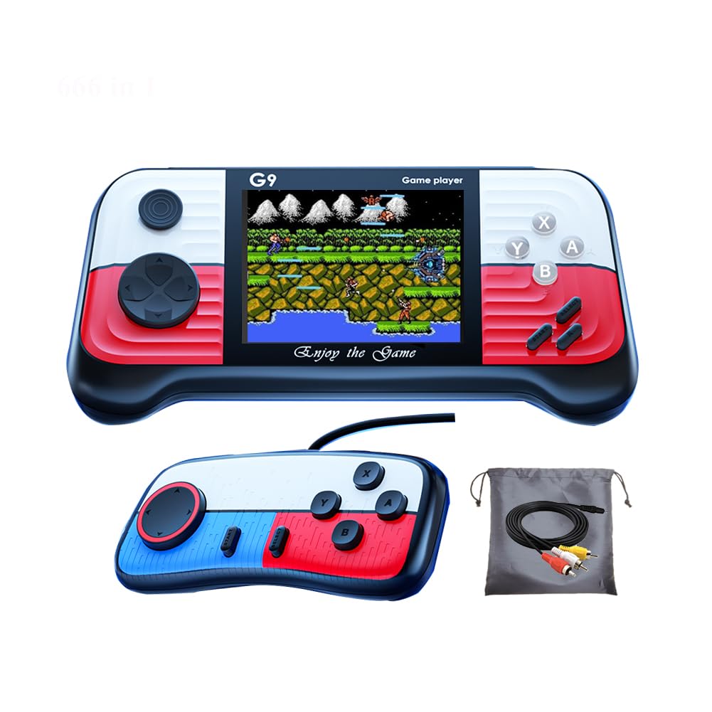 KJArrow Handheld Game Console for Kids - 3.0 Inch LCD Screen, Built-in Games, 1020mAh Battery, 2-Player Mode & TV Output - Portable Retro Gaming Device for Boys & Girls - Perfect for Travel, Road Trips, and Family Game Nights