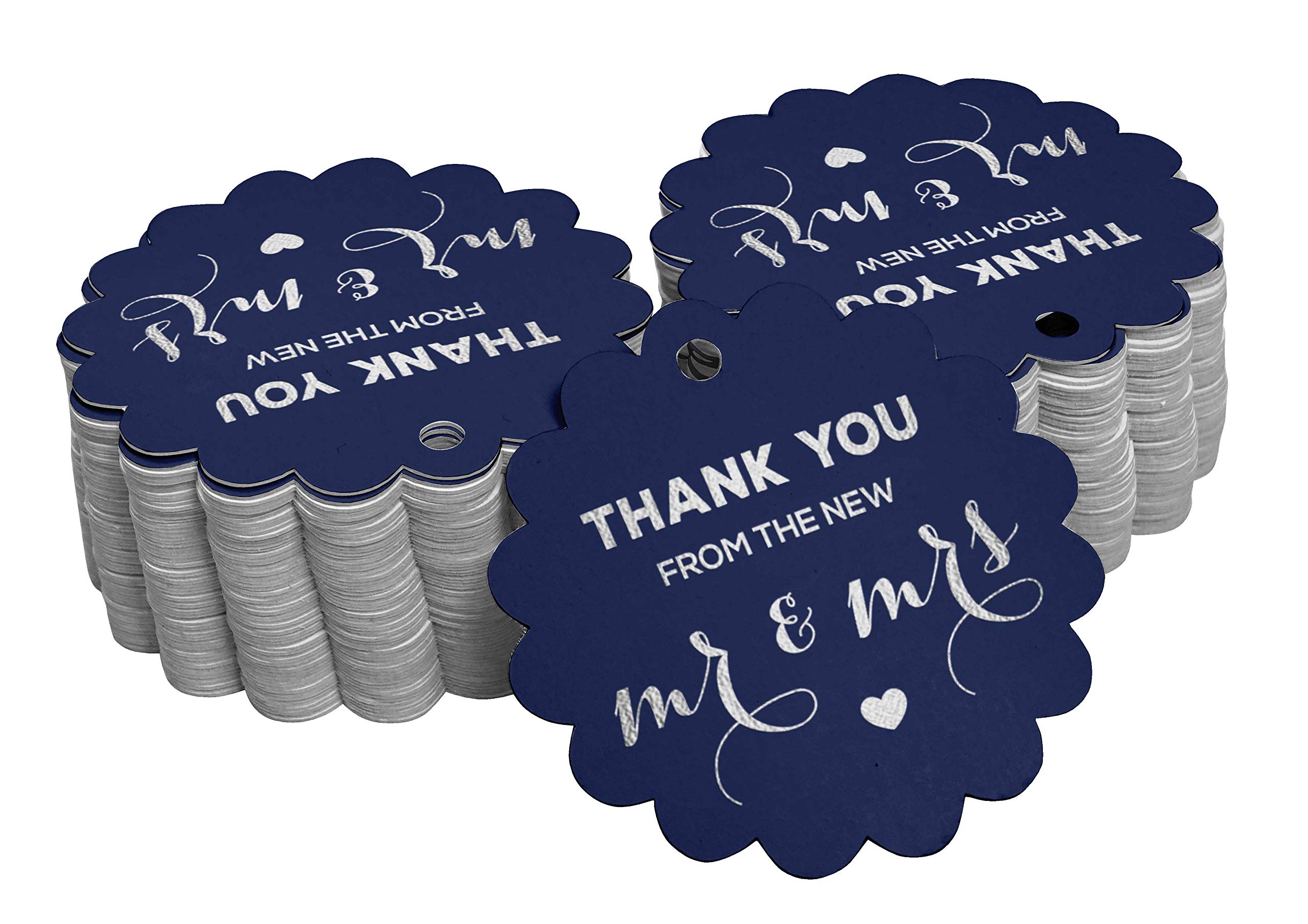 50pcs Real Silver Foil Wedding Thank You Tags - Elegant Favor Hang Tags for Bridal Shower, Anniversary & Special Events - Perfect for Gift Wrapping & Party Decorations