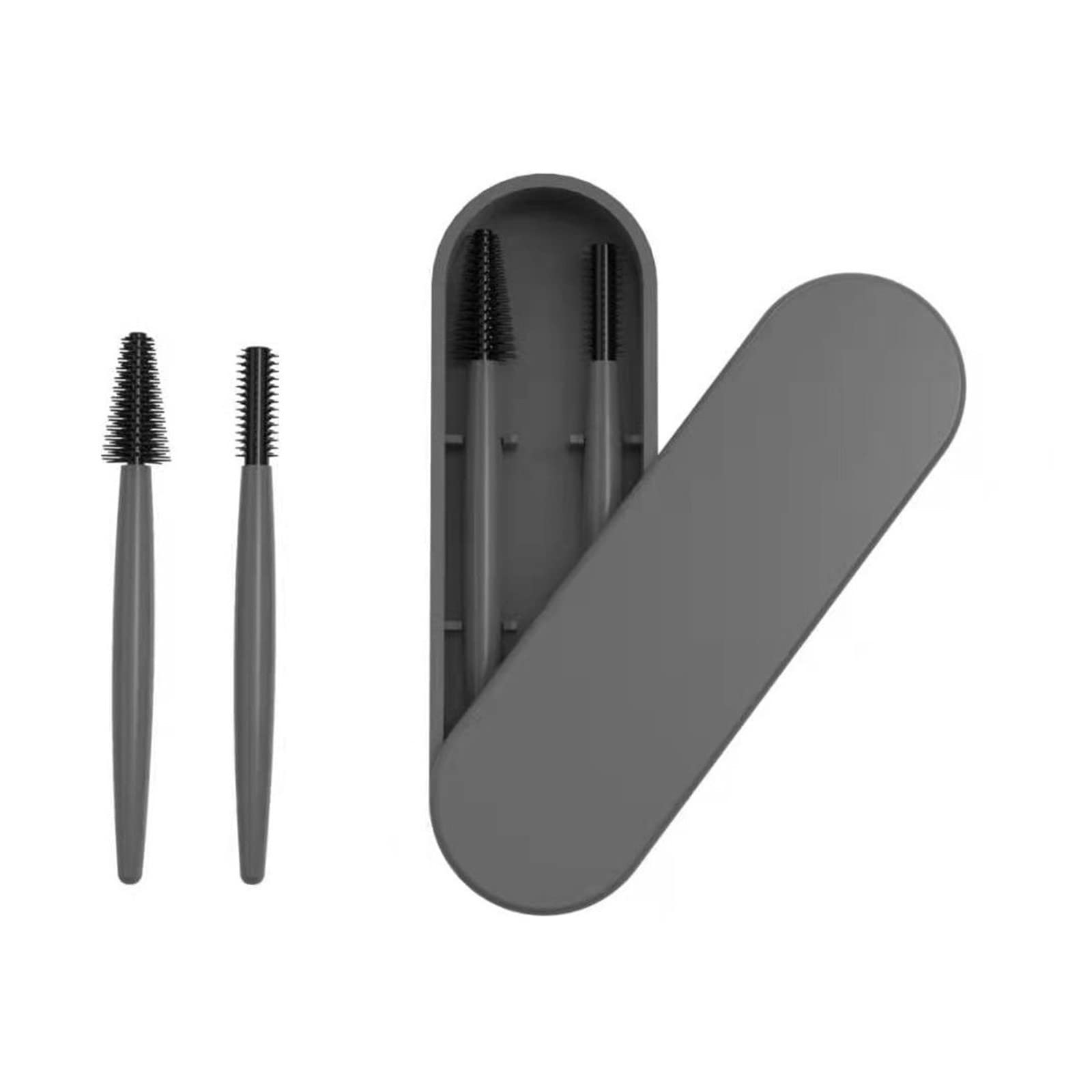 Reusable Silicone Eyelash & Eyebrow Brush with Case - Perfect for Mascara & Makeup Cleansing