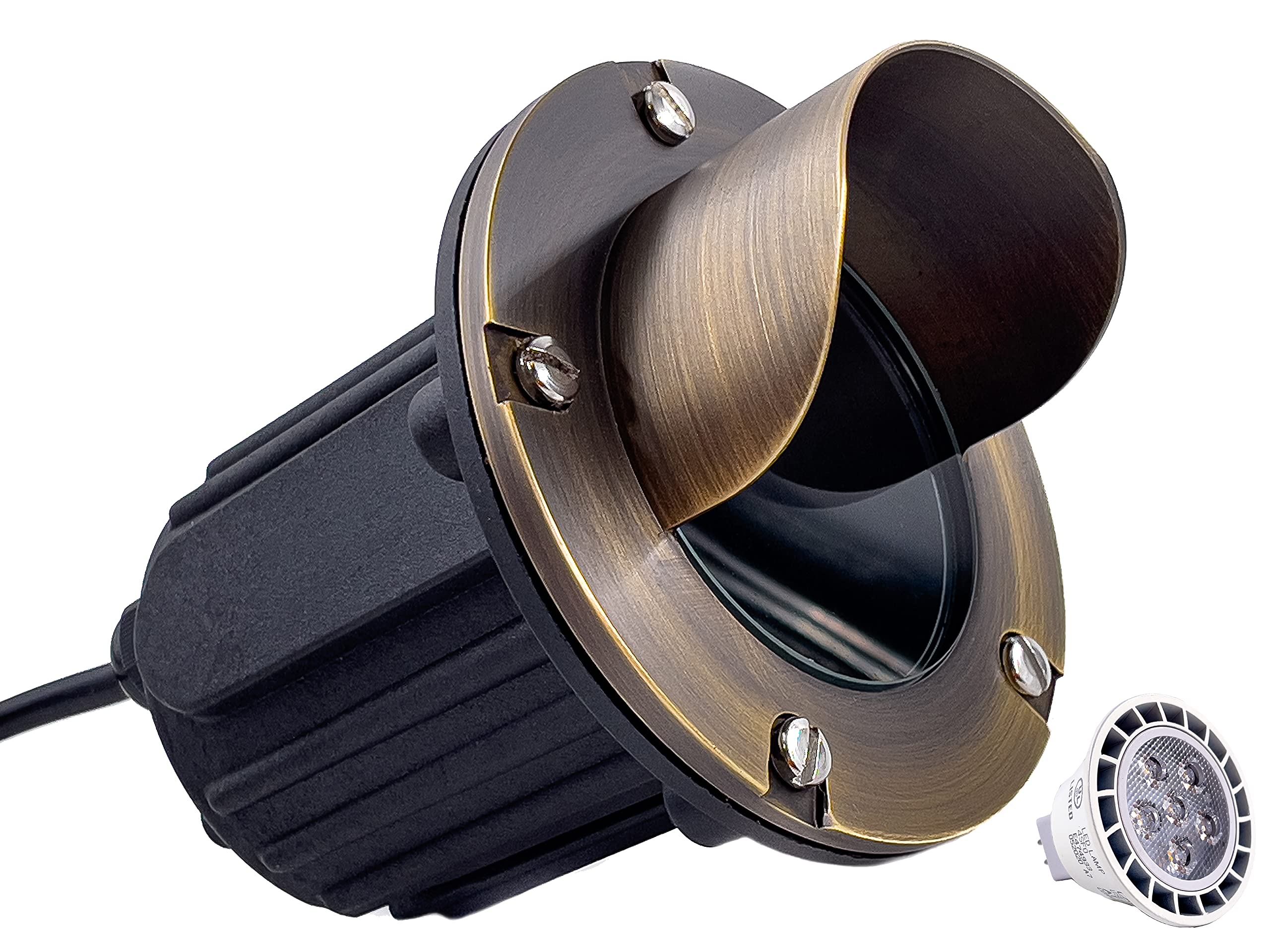 7W LED In-Ground Well Lights - Solid Brass Outdoor Landscape Lighting for Home, Garden, Patio, Pool & Deck | Durable, Bright Security Spot Lights for Long-Lasting Illumination | Perfect for Pathway, Driveway & Architectural Accent Lighting