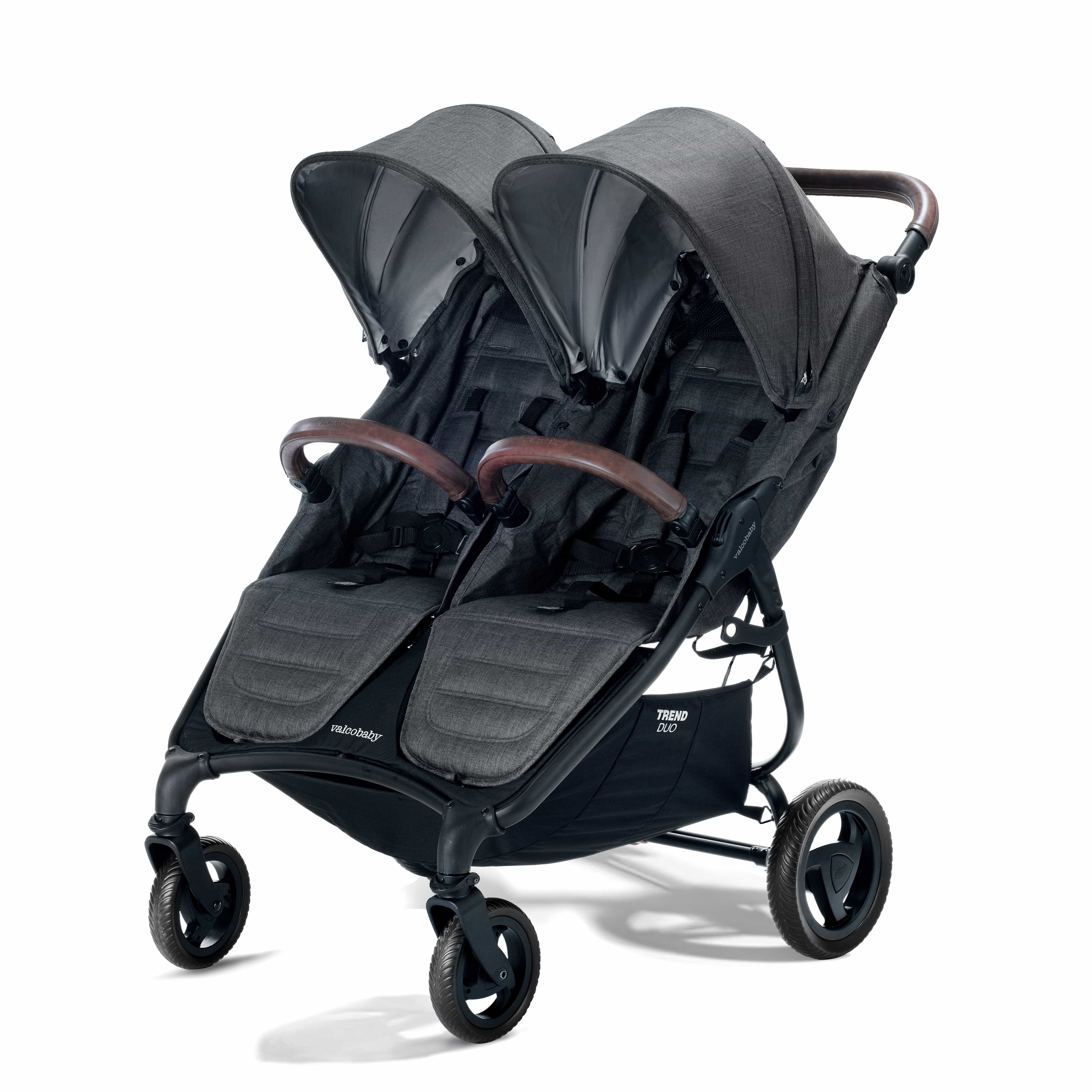 Valco Baby Duo Trend Double Stroller - Lightweight Side by Side Stroller for Twins & Toddlers | Compact Fold, Adjustable Canopy & Smooth Ride - Perfect for Park Walks, Shopping & Travel