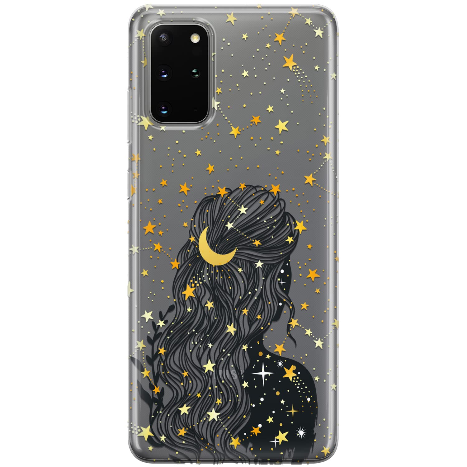 Celestial Constellation Clear Phone Case for Samsung Galaxy S24/S23 Ultra/S22+/S21 FE 5G/S20/Note 20/10 - Gypsy Moon Child Aesthetic Protective Cover for Women | Perfect for Everyday Use, Travel & Gift Giving