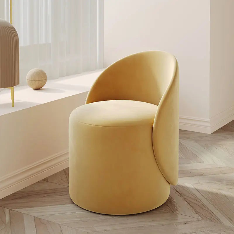 Premium 360° Rotating Lambswool Fabric Stool - Soft & Durable Home Office Chair for Living Room, Bedroom, or Workspace