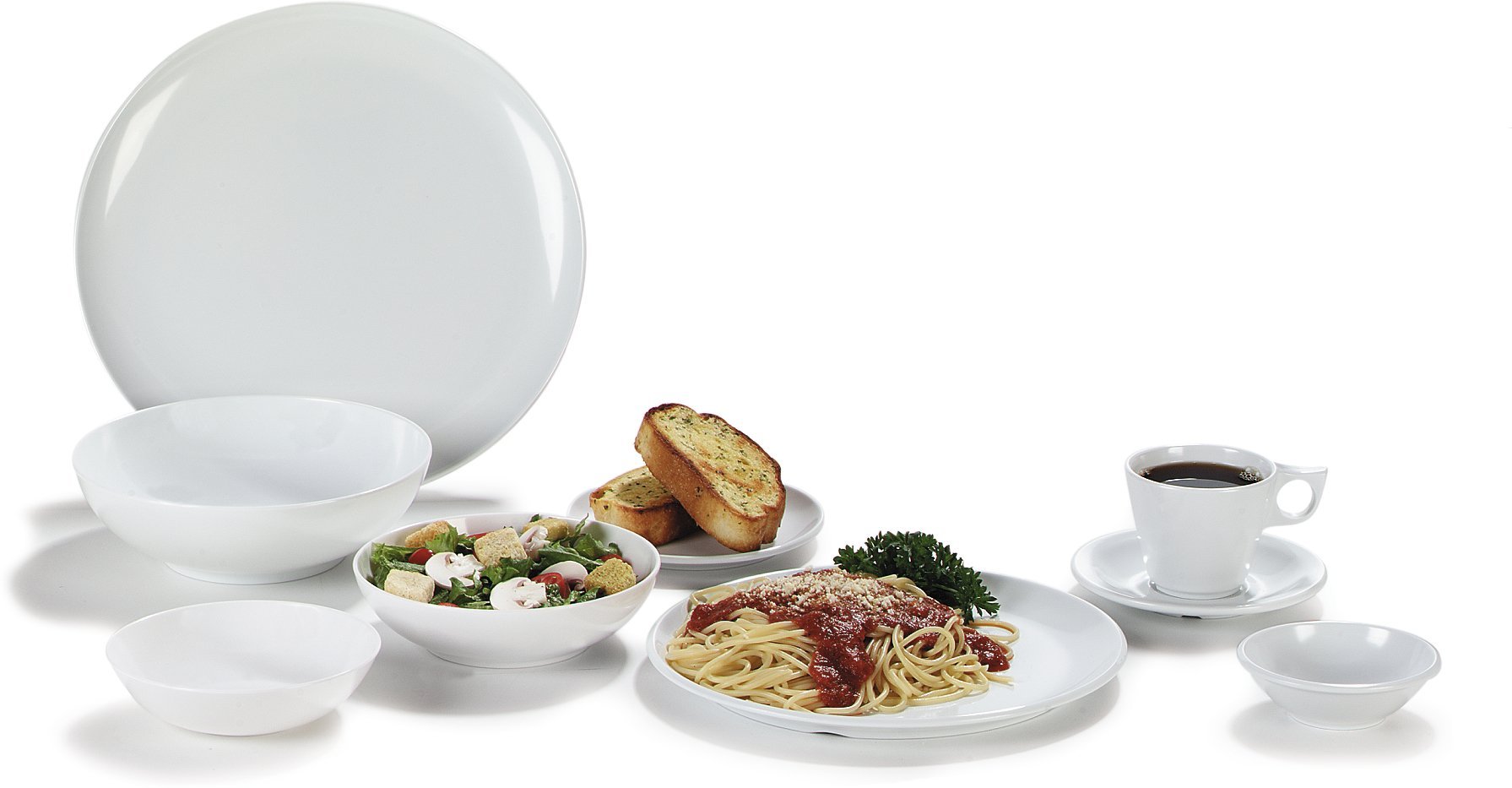 Epicure 40oz White Melamine Salad Serving Bowl - Durable Plastic Bowl for Home & Restaurant Use - Pack of 12 - Perfect for Buffets, Catering & Family Gatherings