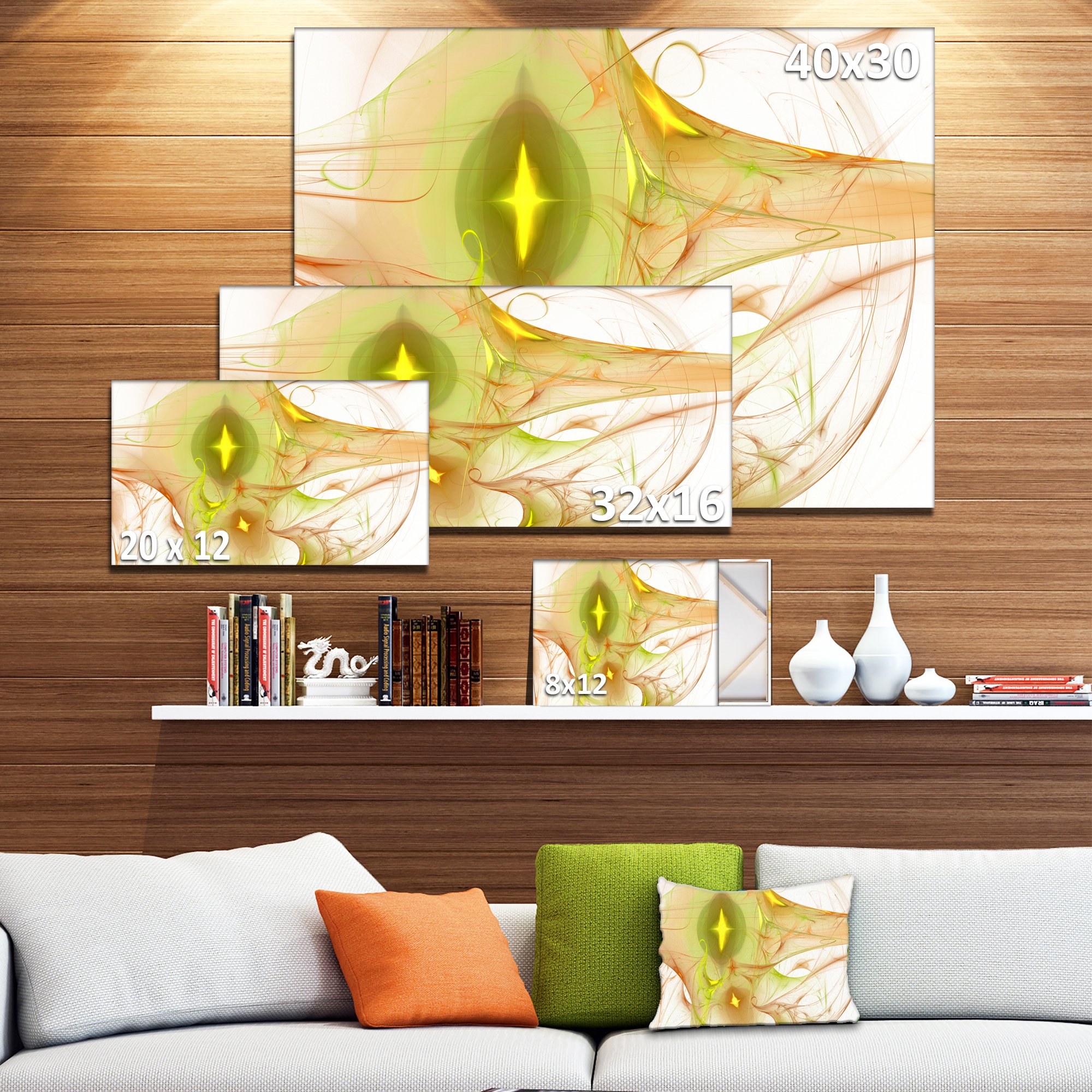 Yellow Bright Candle Abstract Canvas Art Print - Modern Wall Decor for Living Room, Bedroom & Office - Perfect Home Decoration Gift