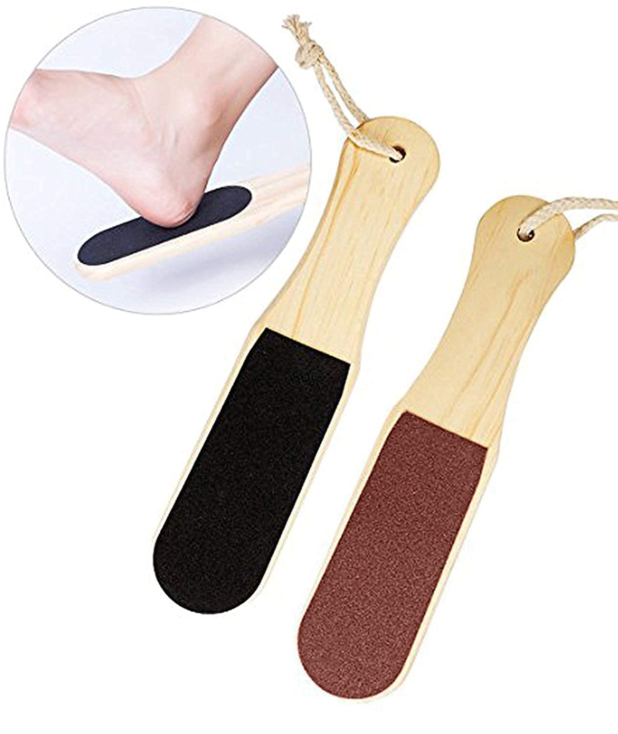 Mapperz Double Sided Wooden Foot Scrubber & Callus Remover - Exfoliating Foot File for Dead Skin, Dry & Wet Feet Care - Perfect for Pedicures, Home Spa & At-Home Foot Care (Pack of 1)