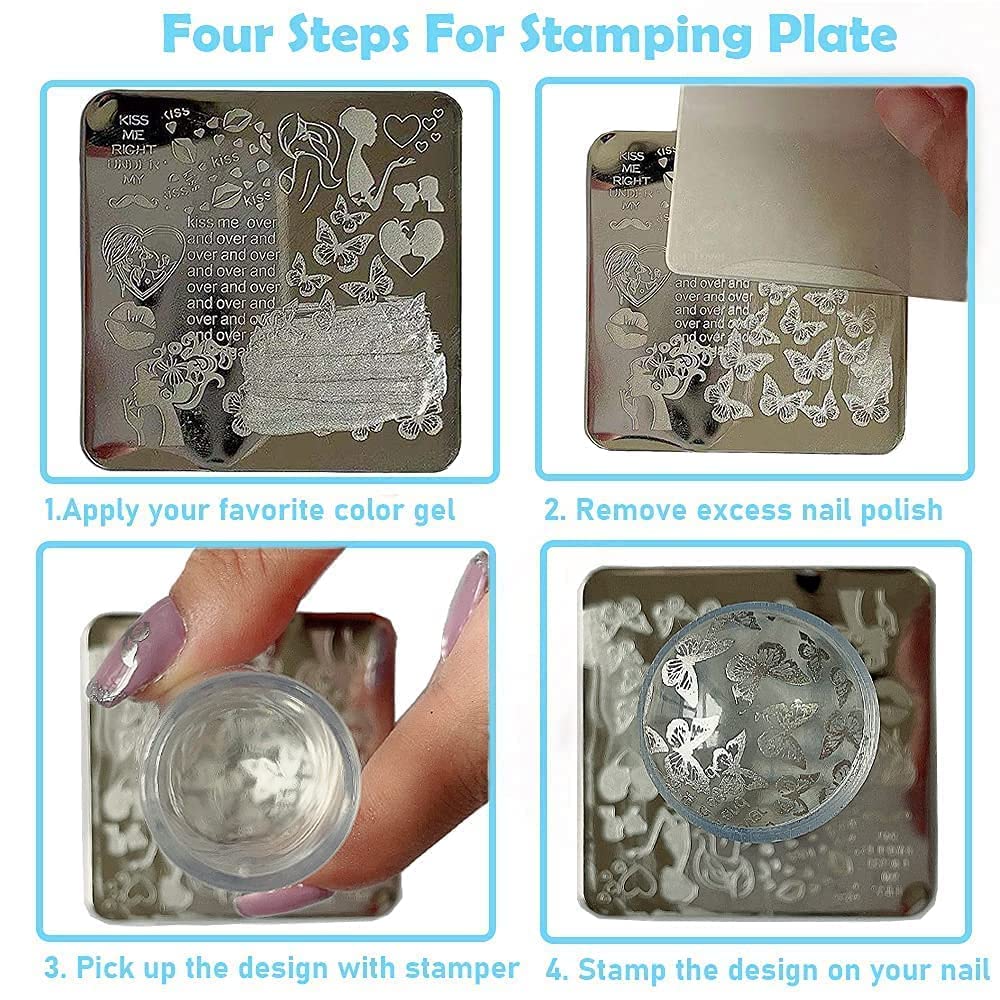 HEYOL Silicone Jelly Nail Stamper Kit - DIY French Manicure Tool with Scraper & Protective Cap for Nail Art Stamping - Perfect for Salon & Home Nail Decor (1 Pack)