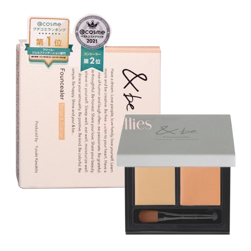 &be Founcealer Foundation Concealer (Beige & Orange) SPF20PA++ 4g - Full Coverage Liquid Concealer for Dark Circles & Blemishes - Perfect for Everyday Makeup & Professional Use