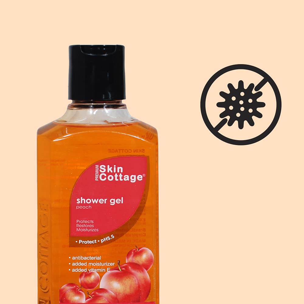 Skin Cottage Peach Shower Gel 400ml - Hydrating & Refreshing Body Wash for Dry & Sensitive Skin - Perfect for Daily Shower & Spa Relaxation