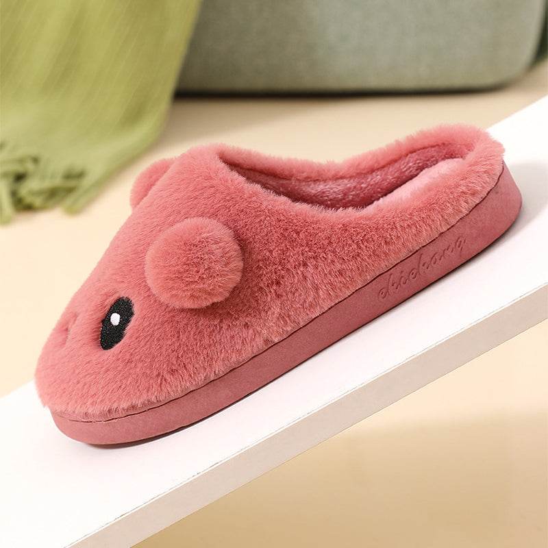 Cute Thick Sole Plush Slippers for Women - Soft & Cozy Indoor/Outdoor House Shoes - Perfect for Home, Lounge, and Dorm Comfort