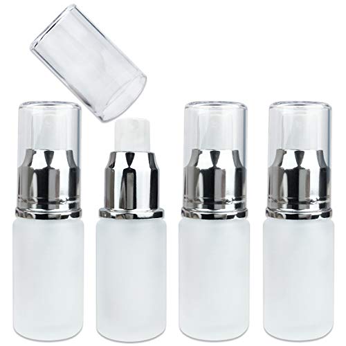 Pana Brand 20ML Refillable Silver Frosted Glass Spray Bottles (4-Pack) with Fine Mist Atomizer - Perfect for Travel, Perfume, Essential Oils, Aromatherapy & DIY Beauty Products | Great for Home, Office & On-The-Go Use