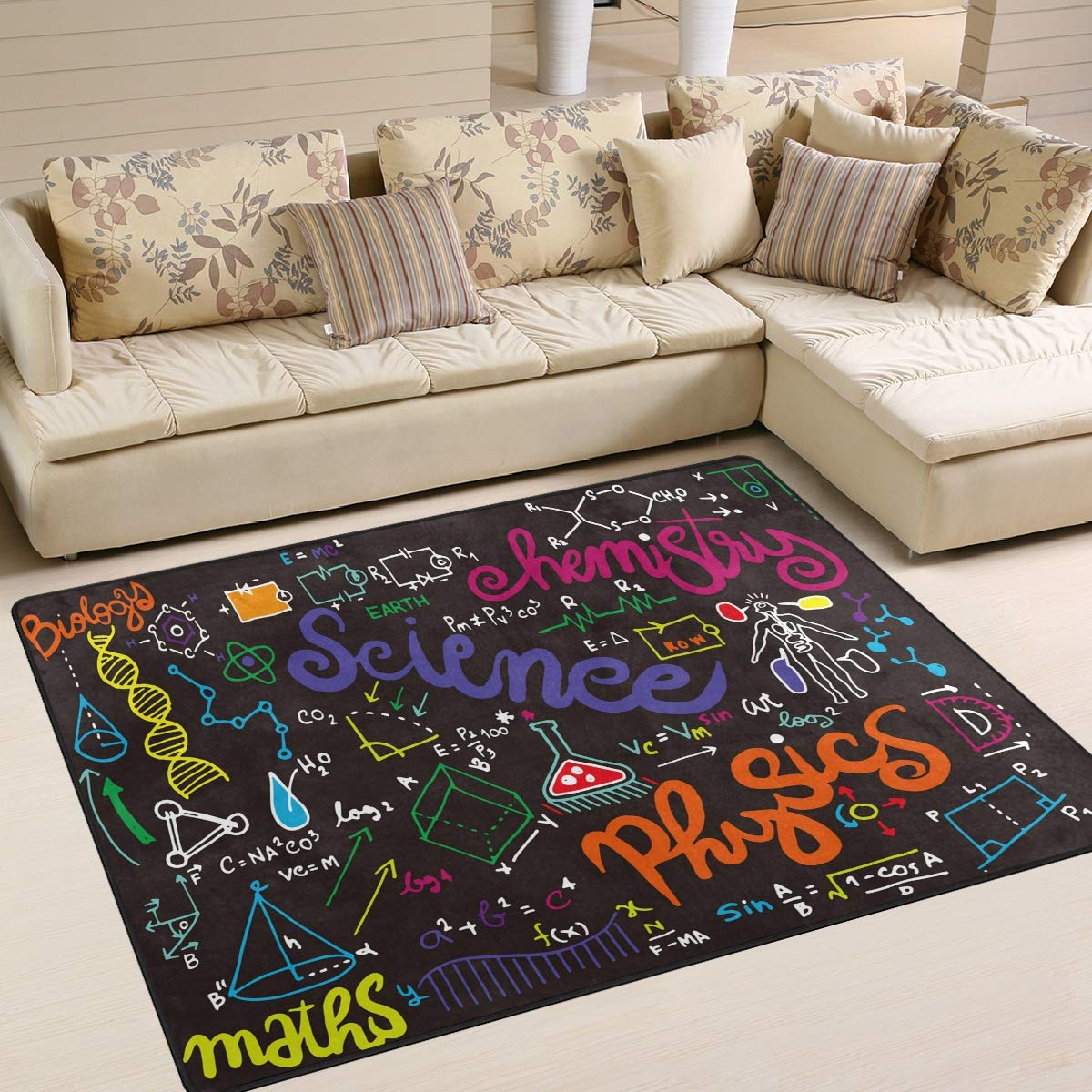 ALAZA Educational Science Chemistry Physics Formulas Area Rug - 5'3