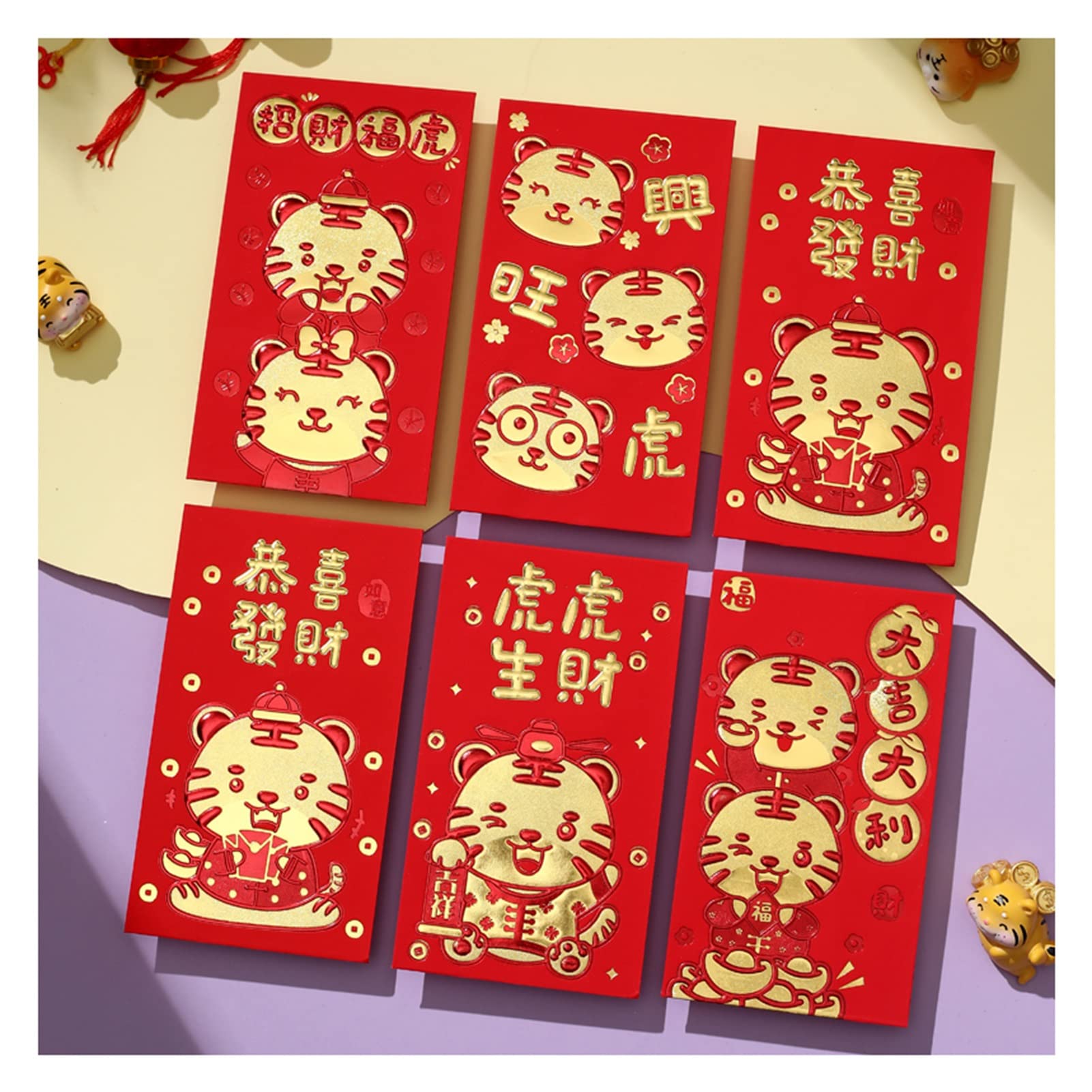 2022 Chinese New Year Red Envelopes - Year of Tiger Lucky Money Holders for Kids & Teens - 36pcs Festive Holiday Supplies - Perfect for Lunar New Year Gifts, Spring Festival Celebrations and Birthday Blessings