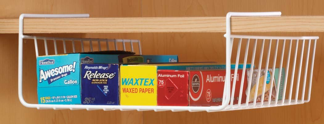 Miles Kimball White Shelf Wrap Holder - One Size Fits All - Perfect for Kitchen, Pantry & Bathroom Organization
