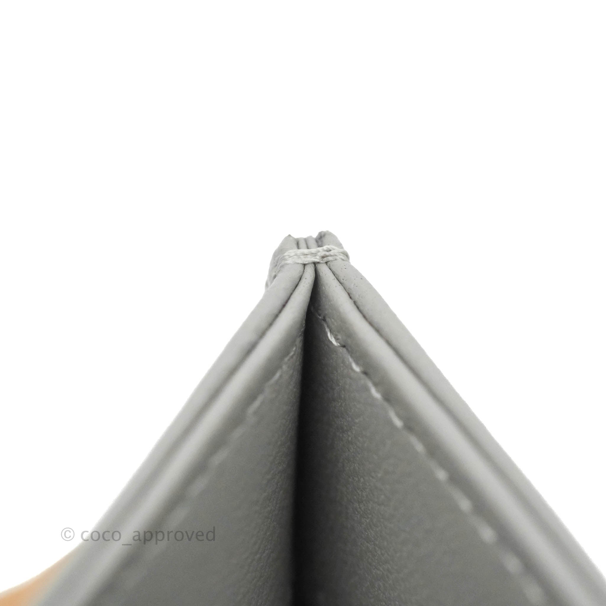 Chanel Classic Flat Card Holder in Grey Lambskin with Silver Hardware - Luxury Compact Wallet for Everyday Use & Travel