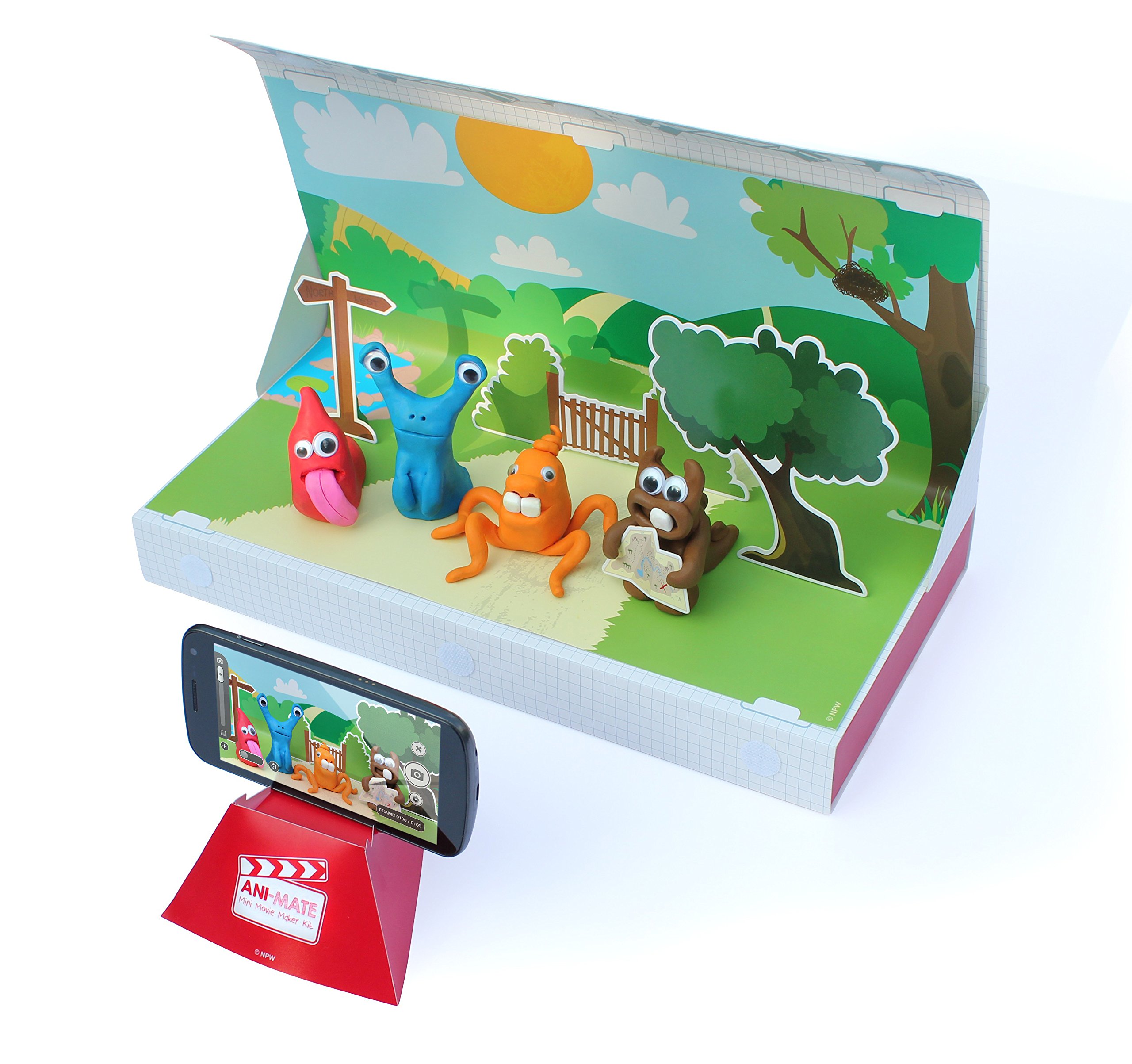 NPW-USA ANI-Mate Clay Animation Movie Maker Kit - Professional Stop Motion Studio Set for Kids & Beginners - Create DIY Claymation Films at Home or School