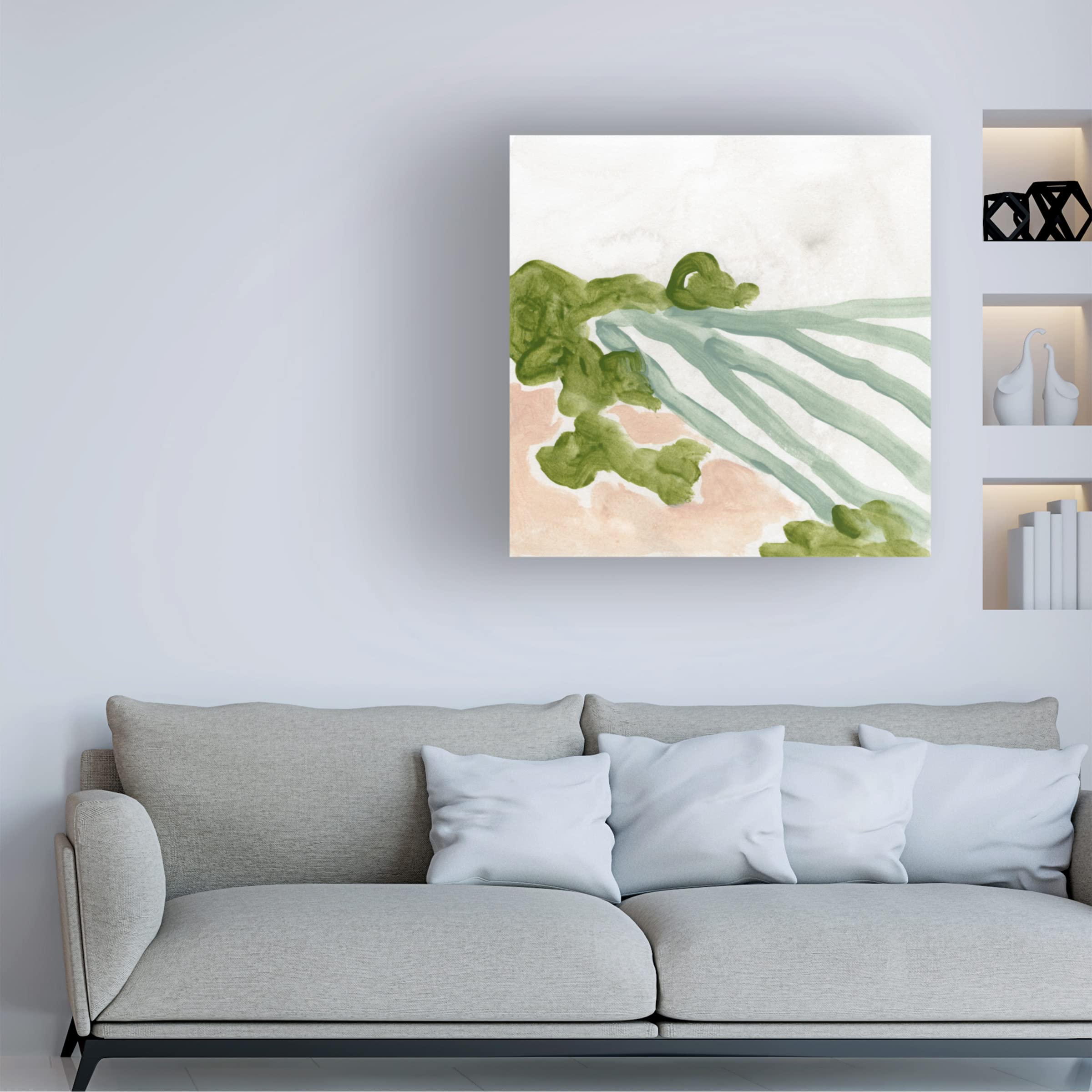 June Erica Vess Landscape Cameo I Canvas Art Print - Modern Wall Decor for Living Room, Bedroom & Office - Handmade Fine Art Painting Reproduction