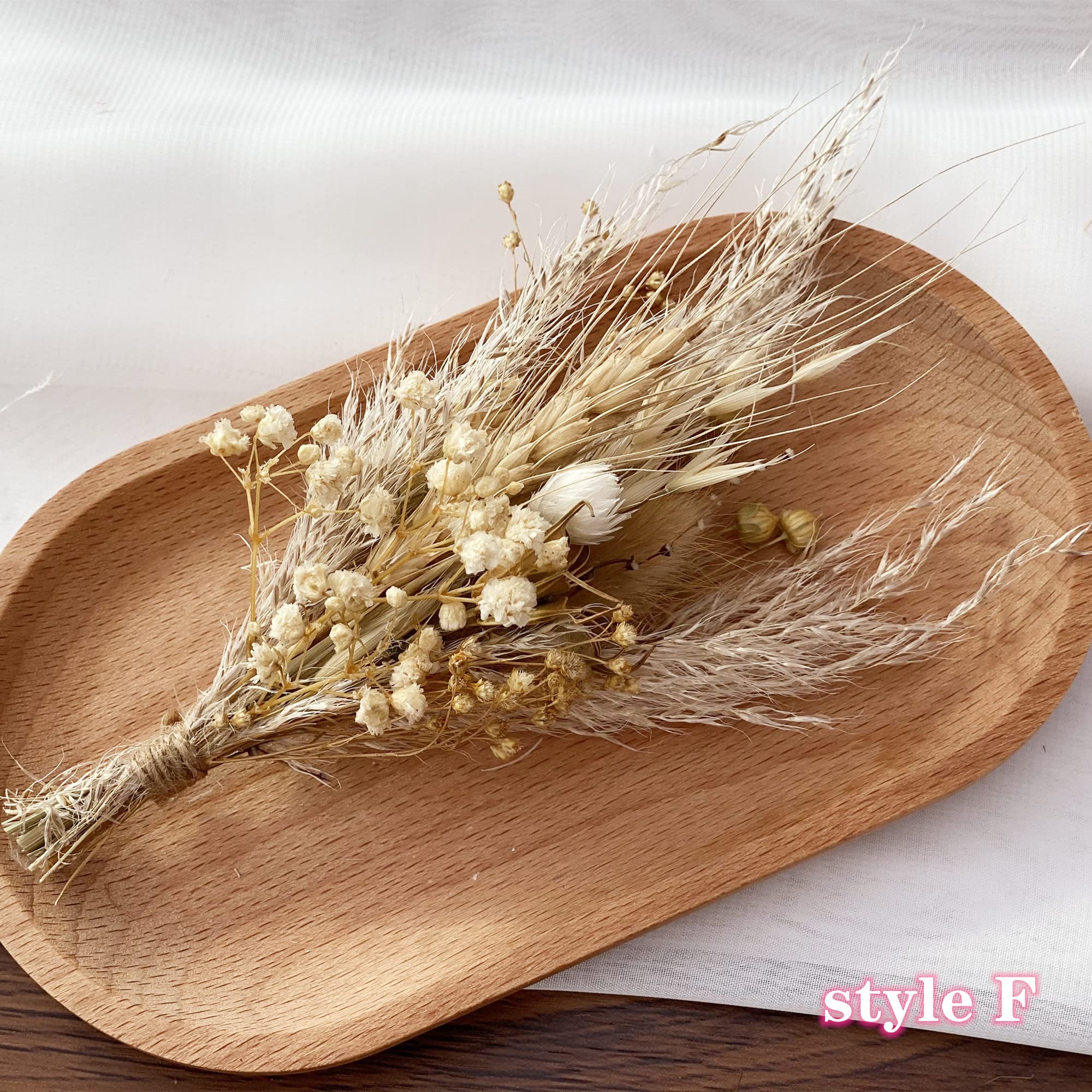 Mini Dried Flower Bouquet in Small Milk Bottle - Boho Style G with Pampas & Bunny Tails - Perfect for Wedding Centerpieces, Birthday Cake Decorations & Tabletop Home Decor