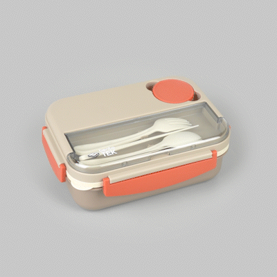 Bento Tek 44 oz BPA-Free Lunch Box Set - Brown & Orange Microwave Safe Food Container with Utensils (9x6.5x3.25 Inches) - 10 Pack for School, Office & Picnic Meals