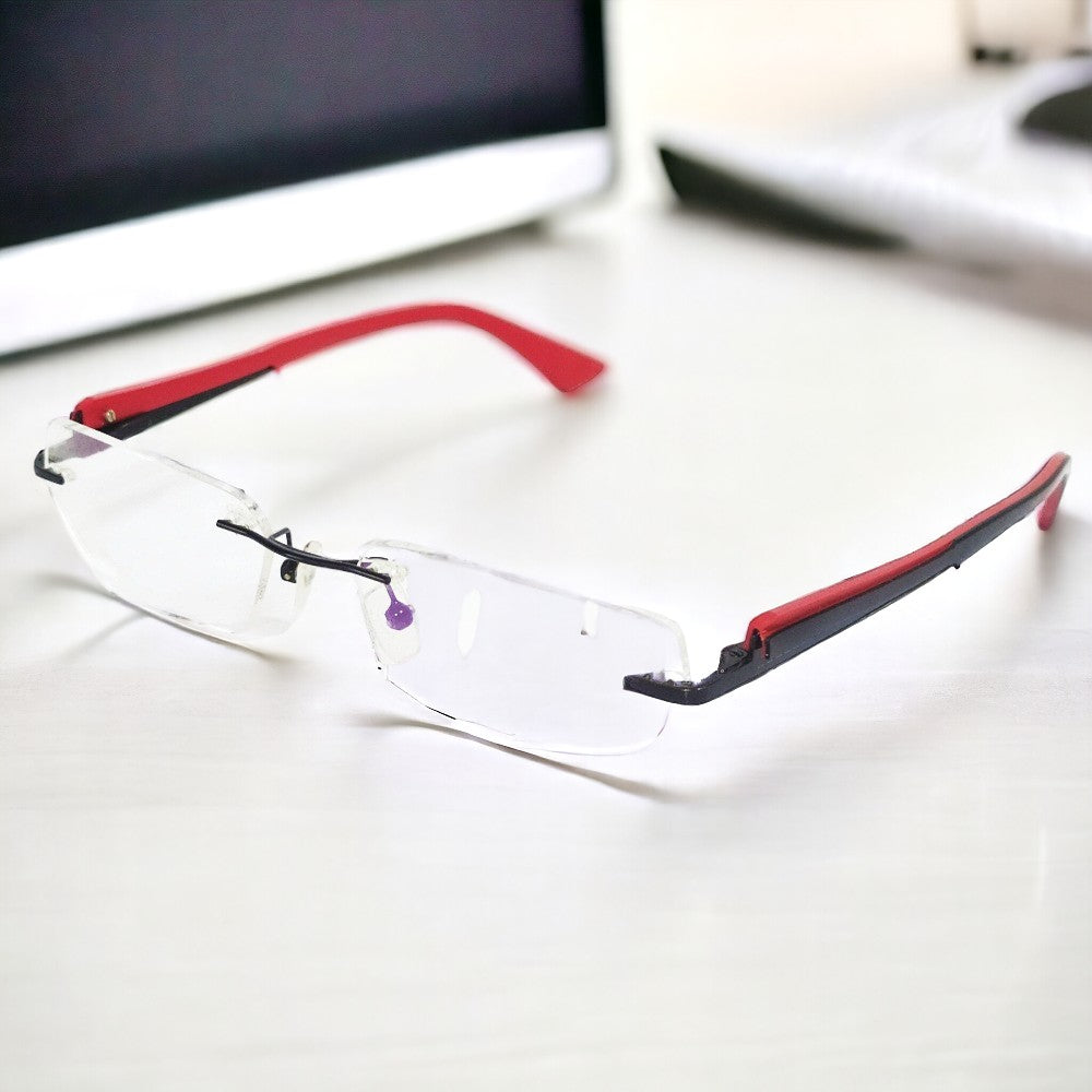 Blue Light Blocking Rimless Computer Glasses with Anti-Glare Coating - UV Protection for Screen Time & Gaming - Lightweight Eyewear for Office, Reading & Digital Device Use