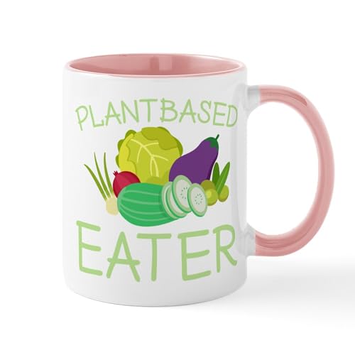 White/Pink Inside - Vegetarian Plantbased Eater Vegan Mugs