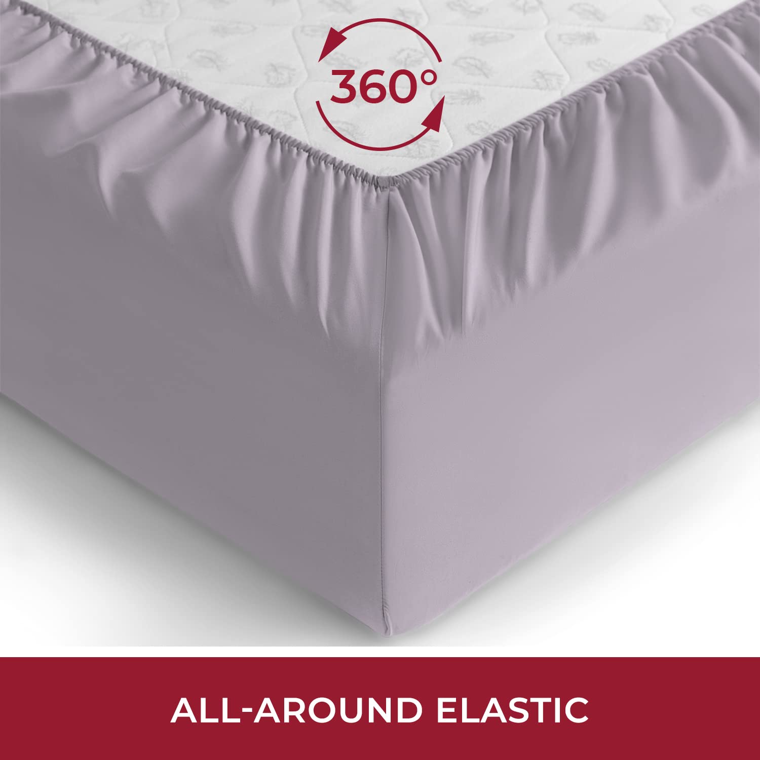 Mellanni King Size Fitted Sheet - Ultra Soft & Cooling Deep Pocket Bed Sheet (16 Inch) - Stain & Fade Resistant - Luxury Bedding for Master Bedroom - 1 PC (King, Lavender) - Perfect for Hot Sleepers & Allergy Sufferers