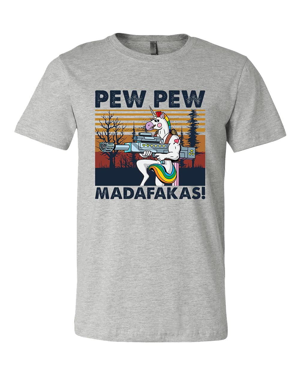 Funny Unicorn T-Shirt | Pew Pew Madafakas Graphic Tee | 2nd Amendment Gun Lover Shirt | Trendy Animal Print Top for Men & Women - Perfect for Casual Wear, Parties, and Gift Giving