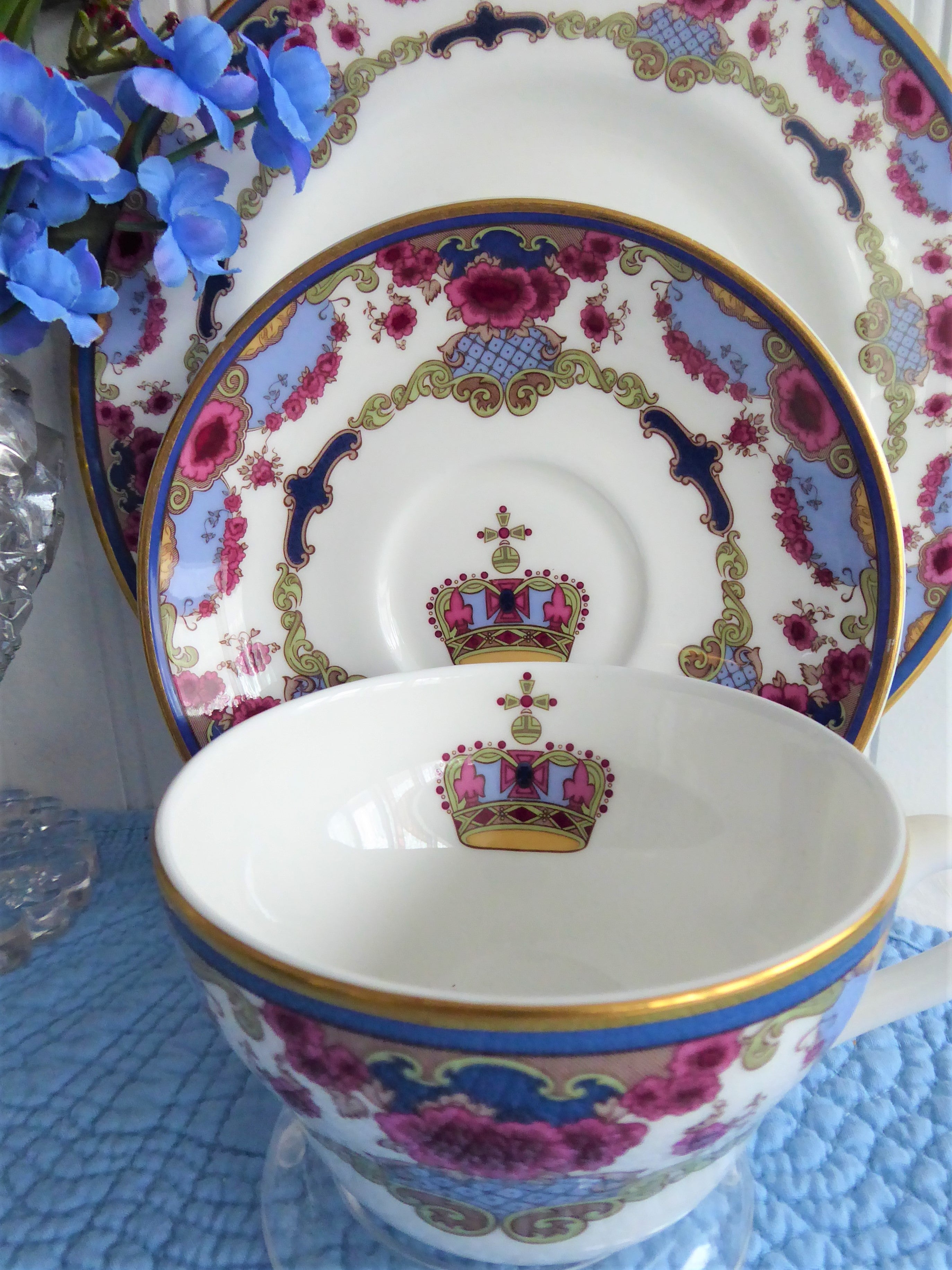 Vintage Fairmont Empress Teacup Trio Set - Royal Doulton Bone China (1970s) - British Royalty Collection - Perfect for Afternoon Tea, Bridal Showers & Victorian-Themed Parties