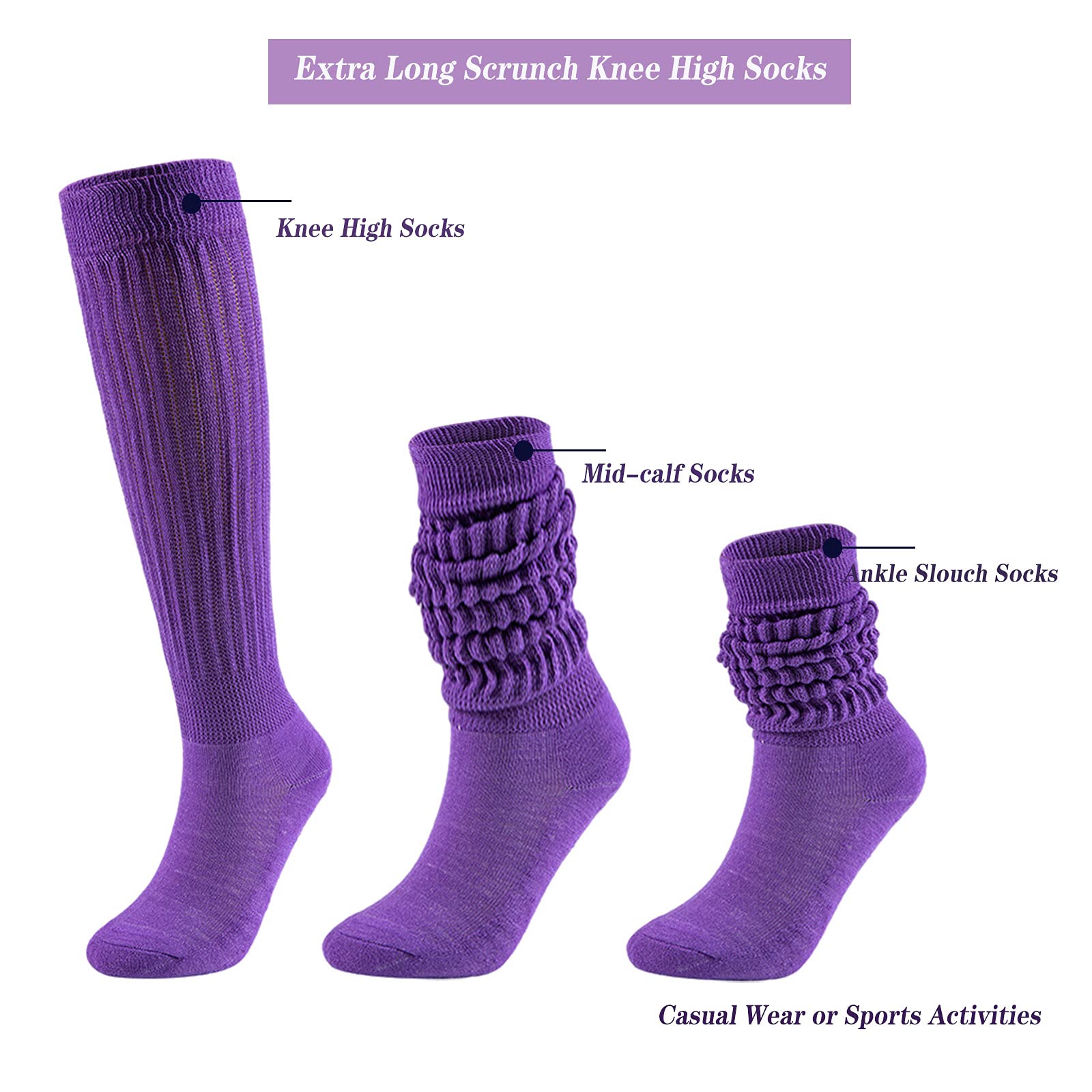 Ultrafun Women's Soft Extra Long Slouch Socks - Cozy Knit Scrunch Knee High Boot Socks (Size 9-11) - Perfect for Winter, Boots & Casual Outfits