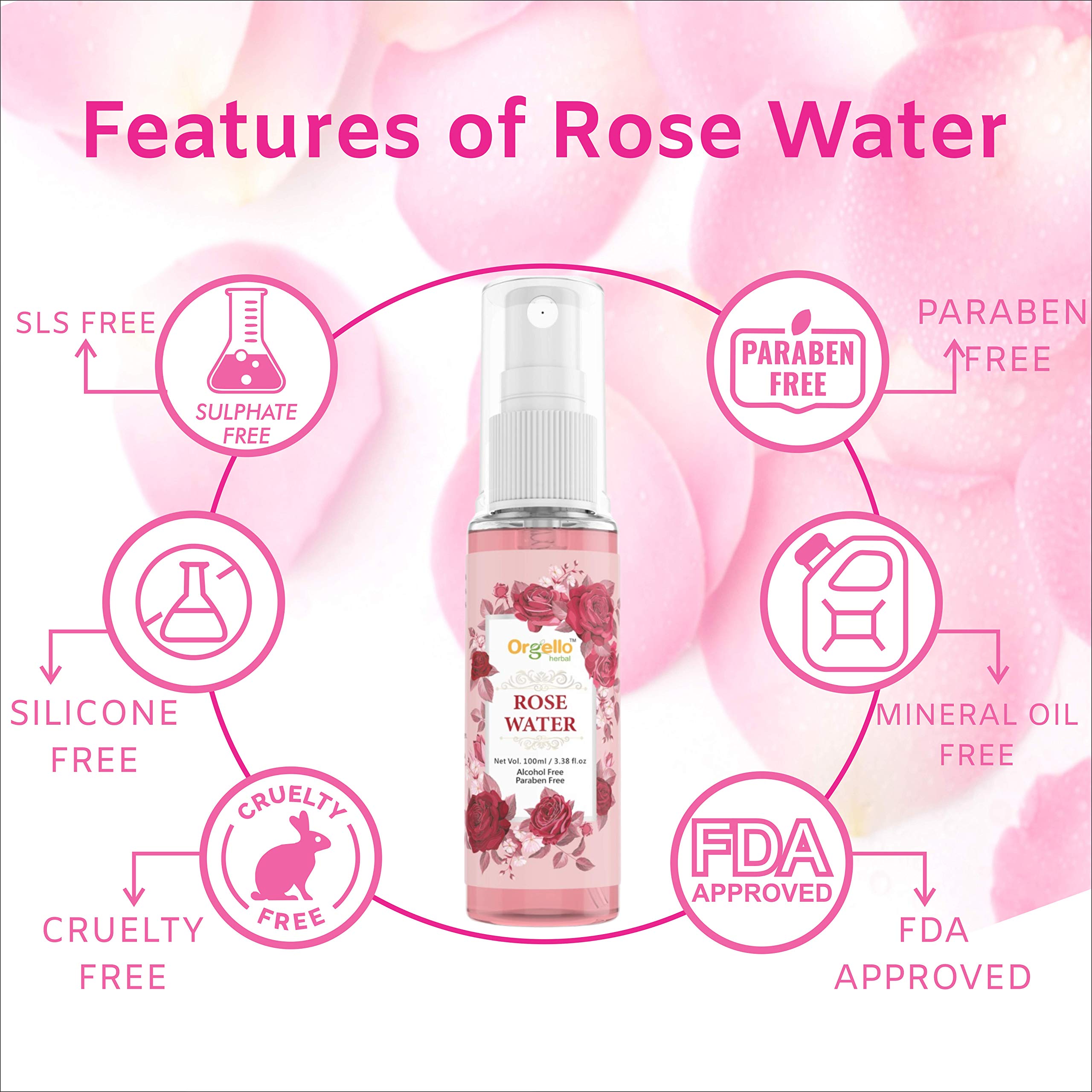 Orgello Herbal Vitamin C Toner with Rose Face Toner & Strawberry Scrub Set - 3 Piece Skincare Combo for Men & Women (100ml+100ml+60g) - Brightening, Hydrating & Exfoliating - Perfect for Daily Skincare Routine & Gift Giving