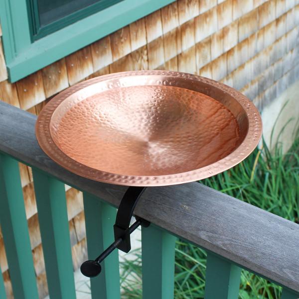 Handmade Hammered Solid Copper Birdbath for Garden - Outdoor Decorative Bird Bath with Rustic Patina Finish - Perfect for Attracting Birds to Your Backyard, Patio or Garden Decor