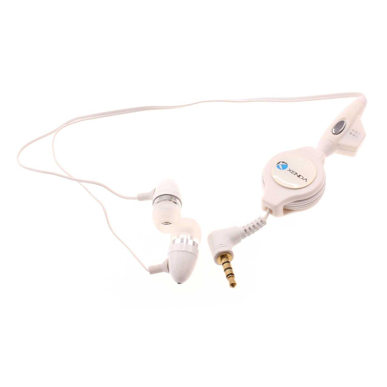 Retractable Wired Headphones with Built-in Mic - 3.5mm Earbuds Compatible with T-Mobile REVVL V+ 5G & REVVL V Plus 5G Phones | Perfect for Commuting, Gaming & Hands-Free Calls