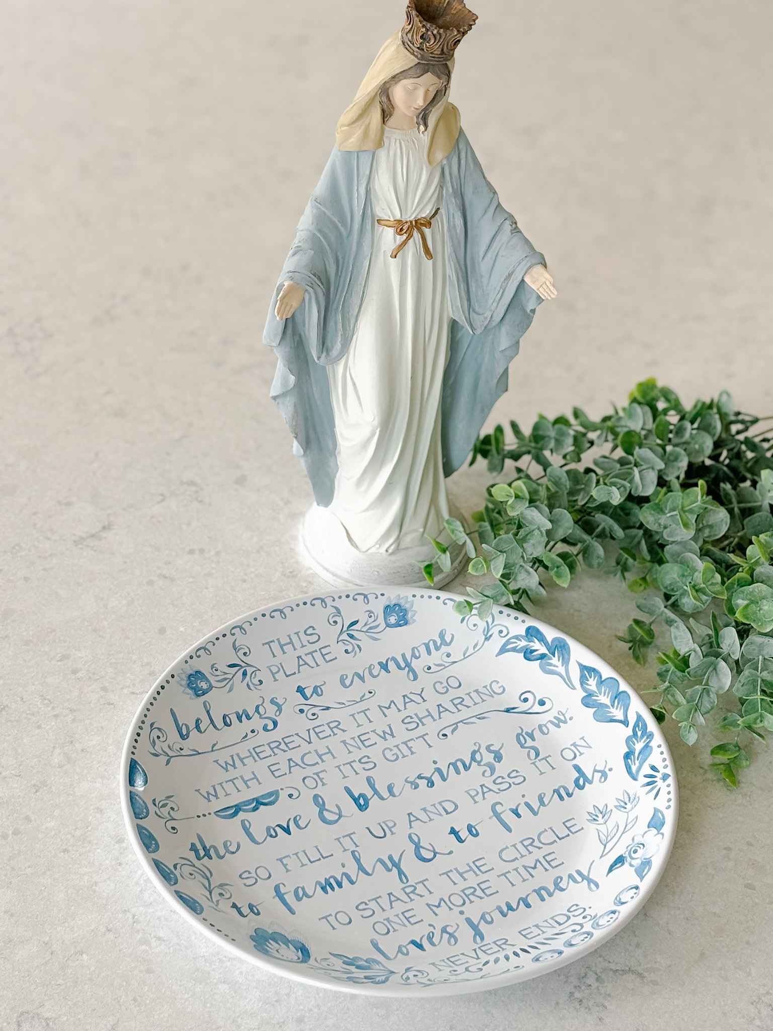 Blessing Plate - Elegant Decorative Ceramic Plate for Home Decor, Wedding Gift, or Wall Art | Perfect for Dining, Display, and Special Occasions