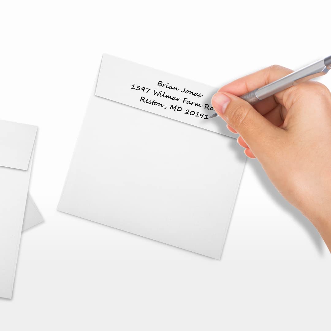 LUXPaper Square Invitation Envelopes 5x5 Inches - 80lb Premium Bright White Cardstock - Self Seal Peel & Press Design - 500 Pack for Wedding, Birthday & Party Invitations