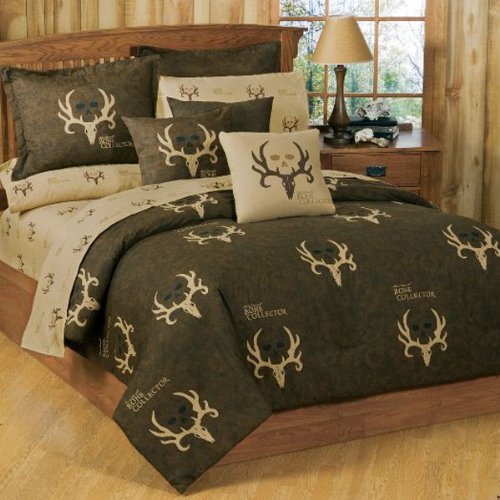 Bone Collector Brown Queen Comforter Set - Soft & Warm Bedding for Cozy Bedroom Decor | Perfect for Hunting Lodge, Cabin, or Rustic Home Style