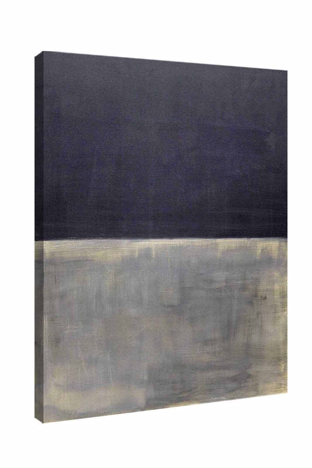 Mark Rothko Black On Gray Canvas Wall Art - Framed Ready to Hang Painting (40x60cm/16x24inch) for Bedroom, Living Room, Bathroom & Farmhouse Decor - Modern Abstract Artwork for Home & Office Wall Decorations